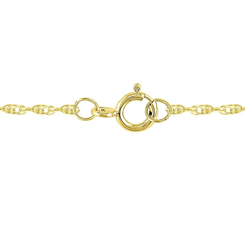 Diamond Moon Necklace 10K Yellow Gold Size 16.5" - Image 3