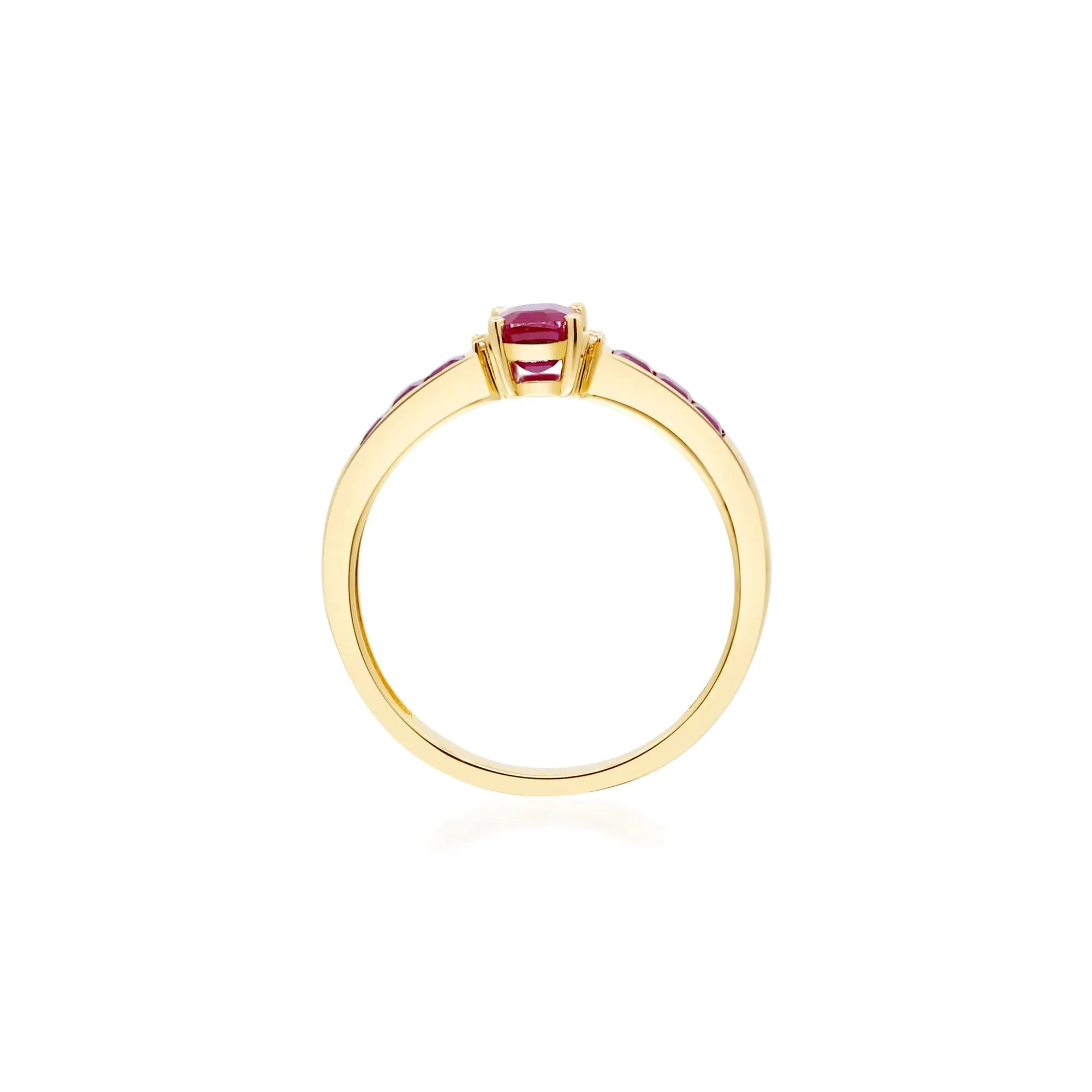 Ruby & Diamond Accent Ring 10K Yellow Gold Size 6 2mm - Image 2