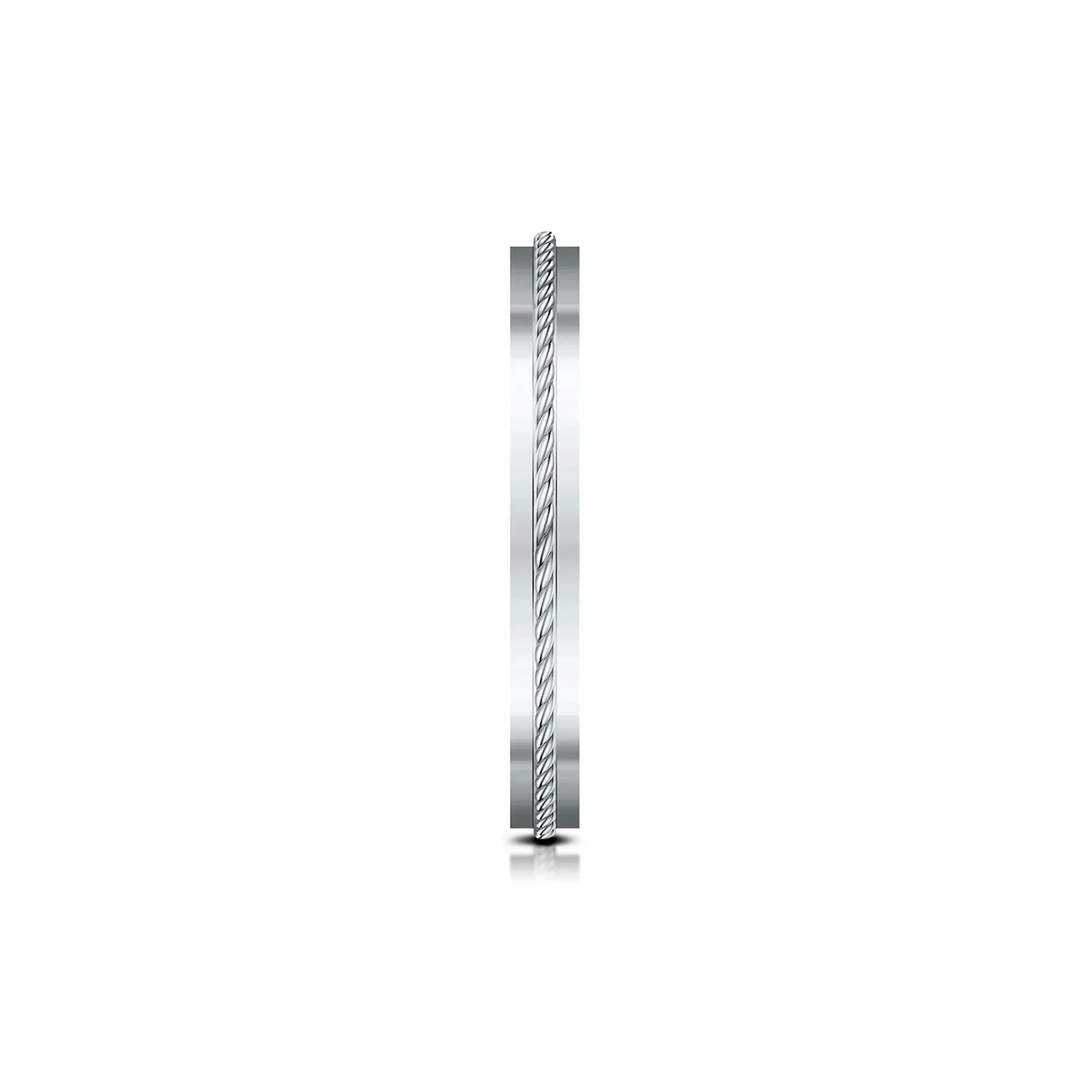 Rope Wedding Band Ring 14K White Gold Size 10.5 2mm - Image 3