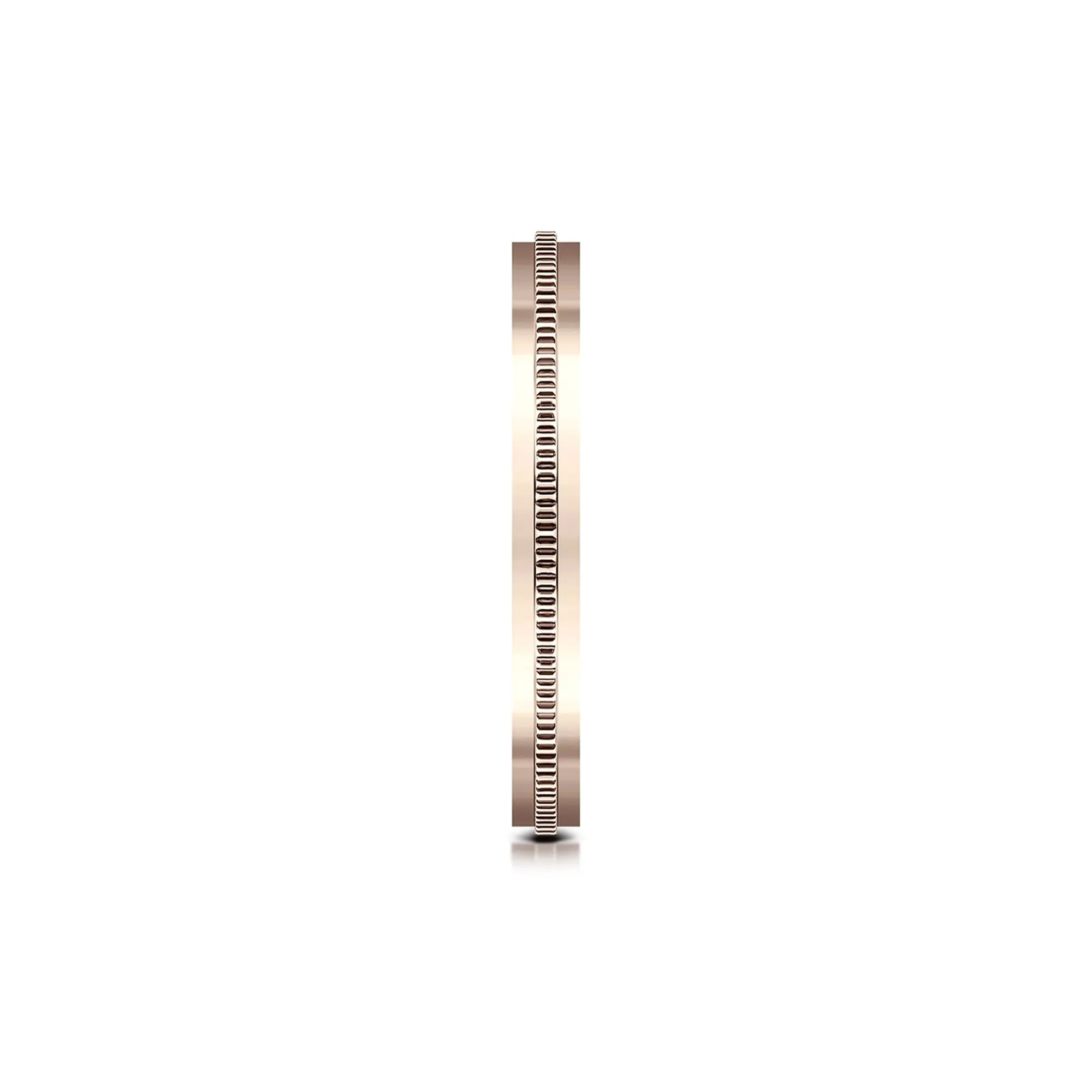 Milgrain Wedding Band Ring 14K Rose Gold Size 9.5 2mm - Image 3