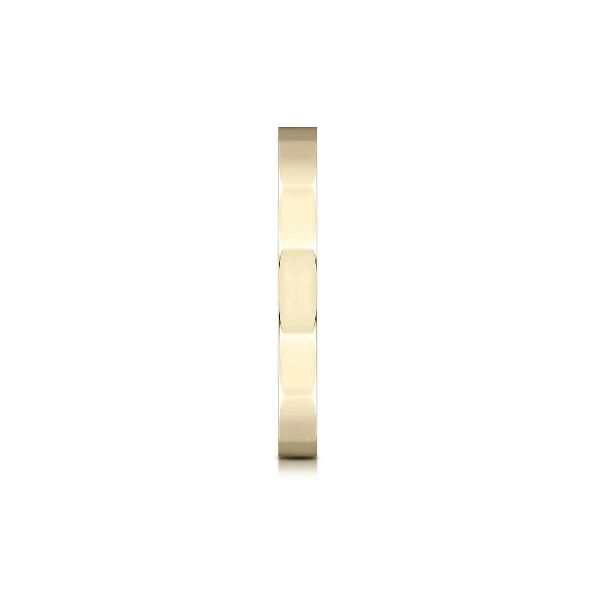 Faceted Wedding Band Ring 14K Yellow Gold Size 10.5 2mm - Image 3