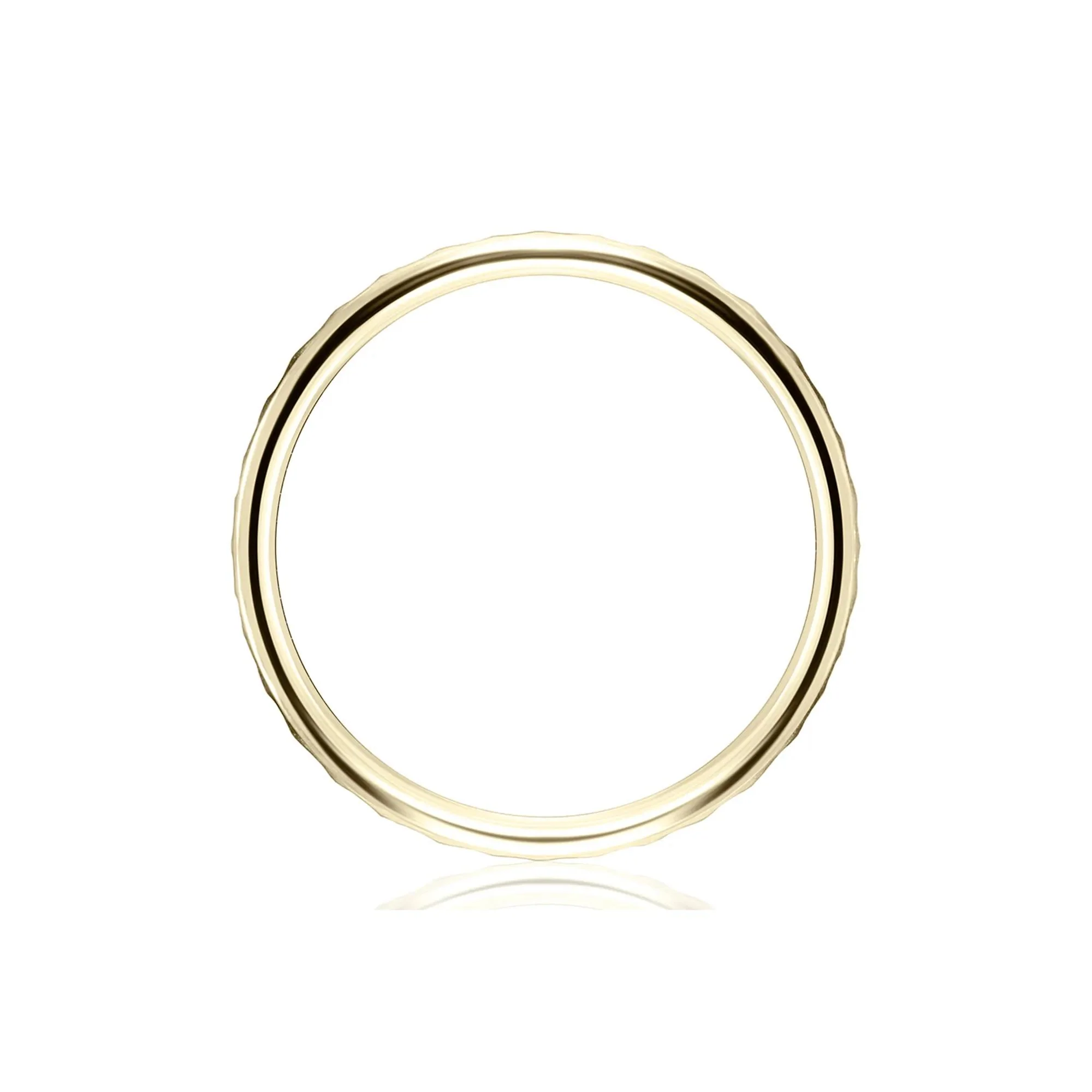 Faceted Wedding Band Ring 14K Yellow Gold Size 11 2mm - Image 2