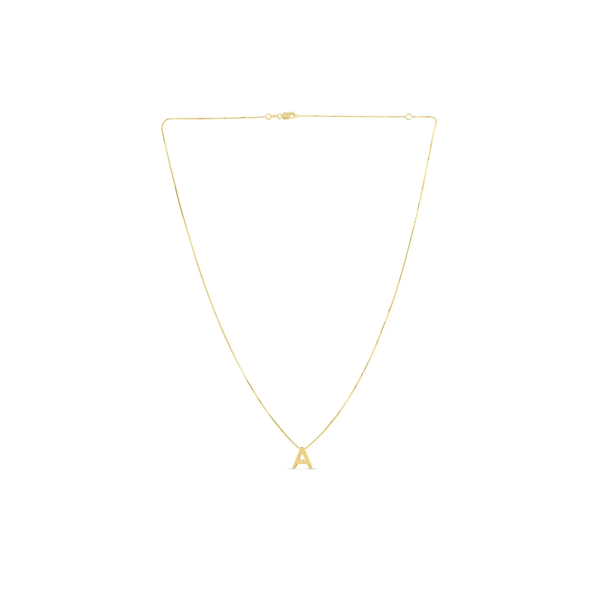 "a" Initial Necklace 14K Yellow Gold Size 18"