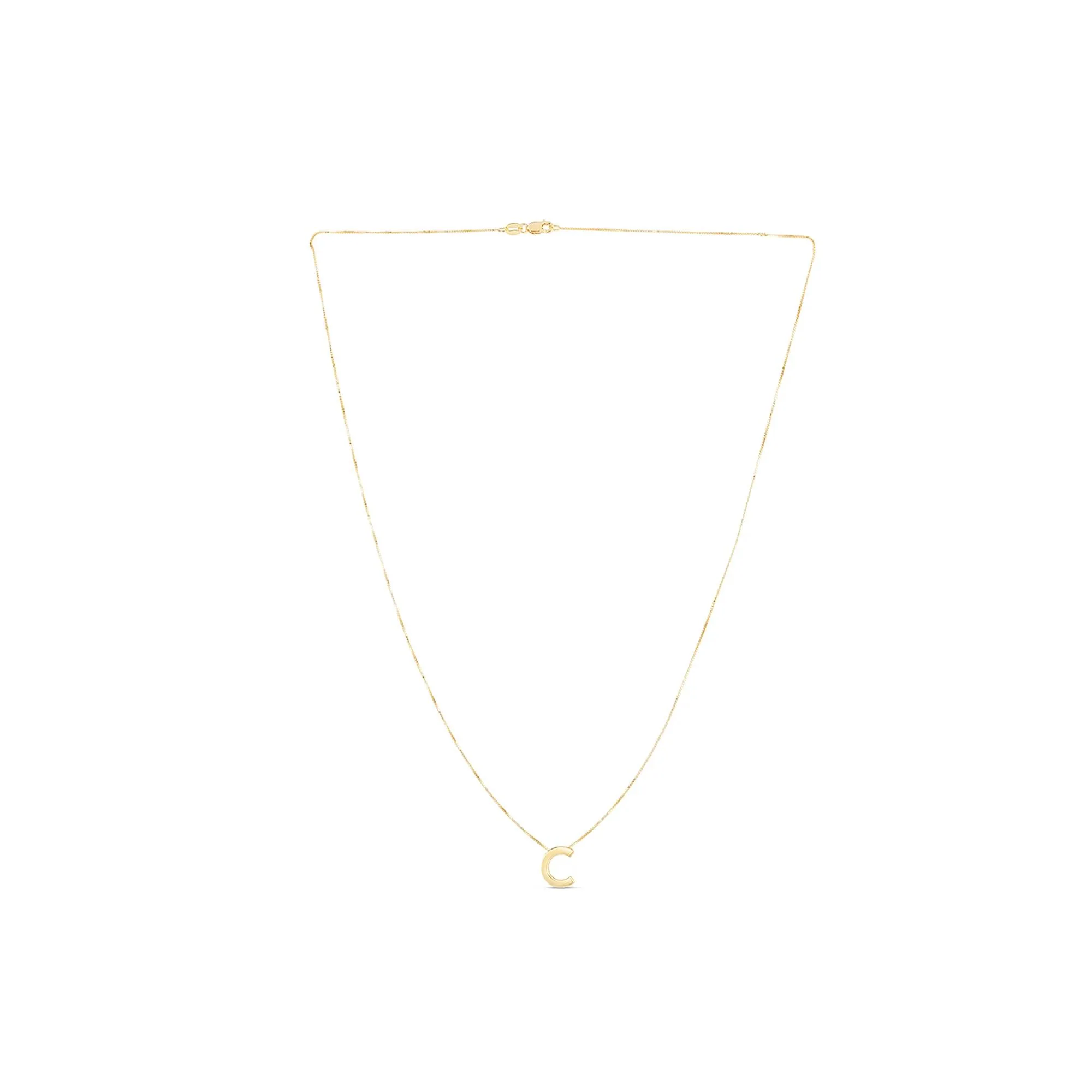 "c" Initial Necklace 14K Yellow Gold Size 18"