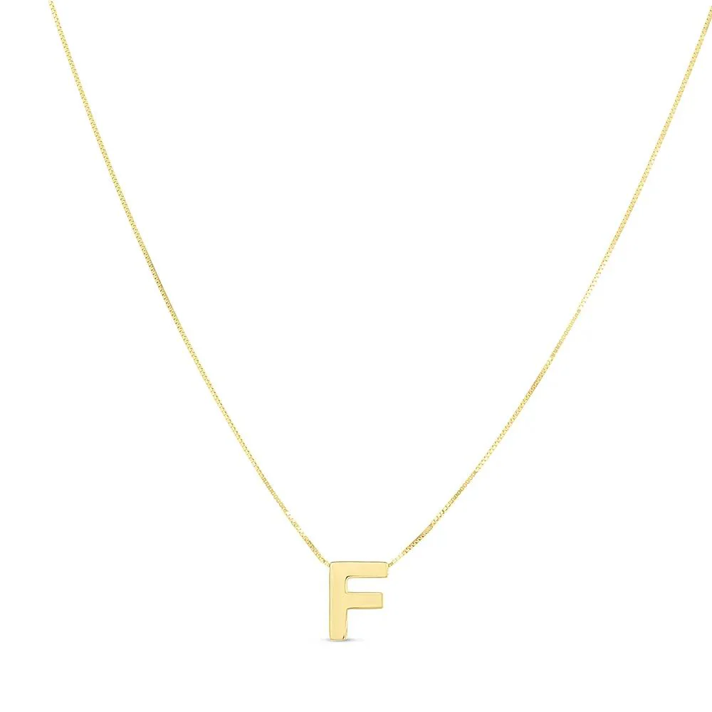 "f" Initial Necklace 14K Yellow Gold Size 18"