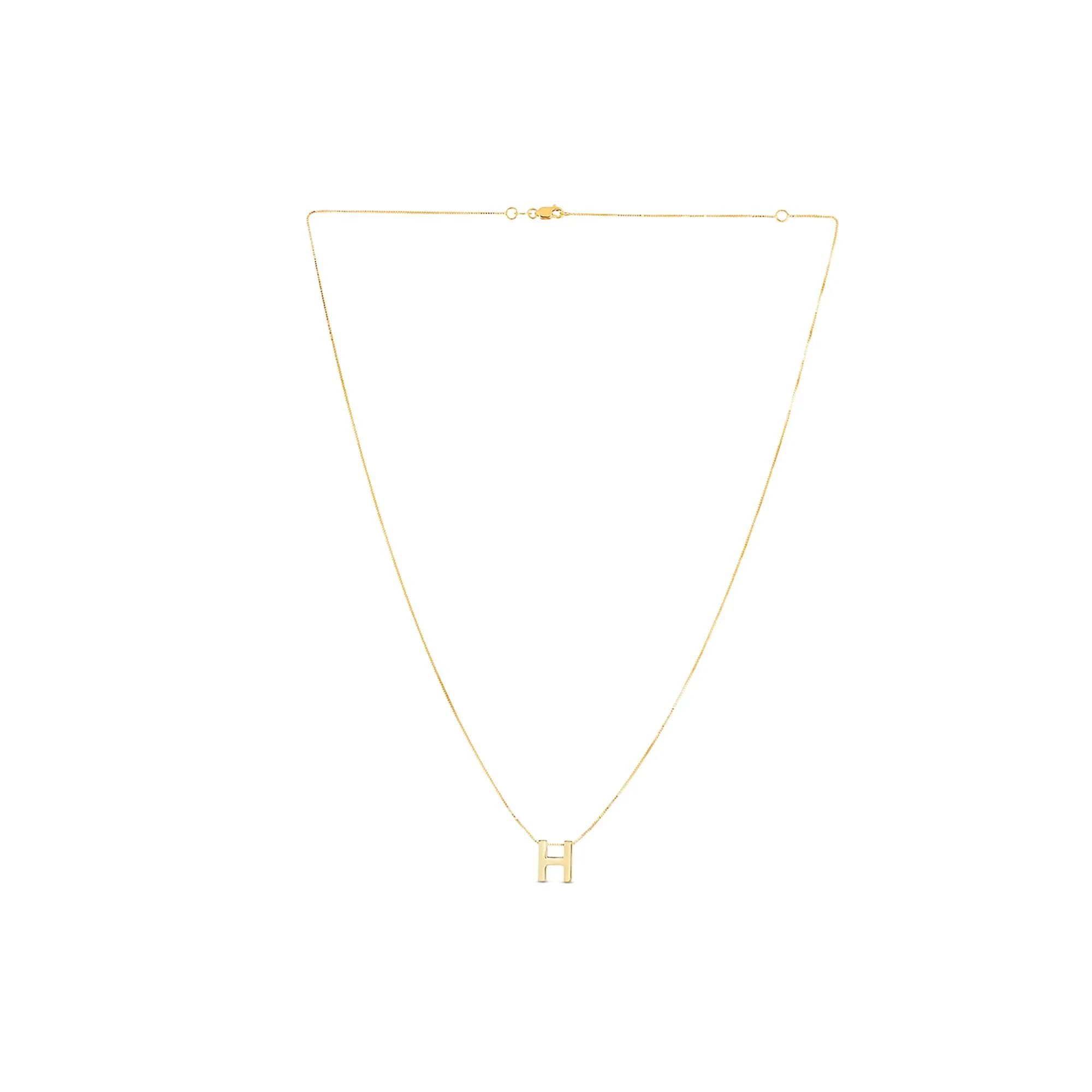 "h" Initial Necklace 14K Yellow Gold Size 18"