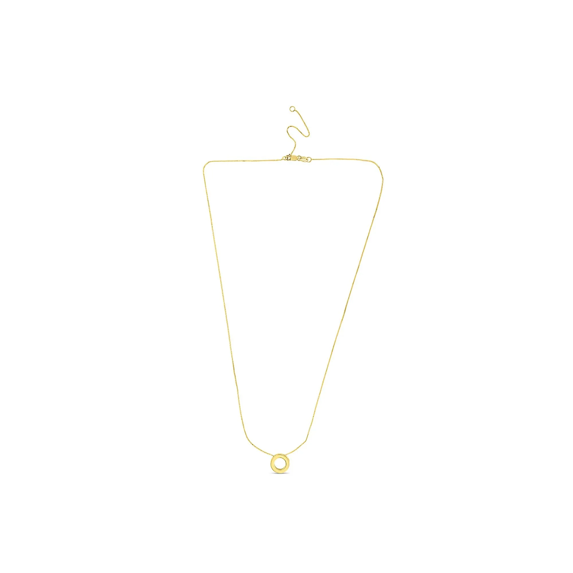 "o" Initial Necklace 14K Yellow Gold Size 18"