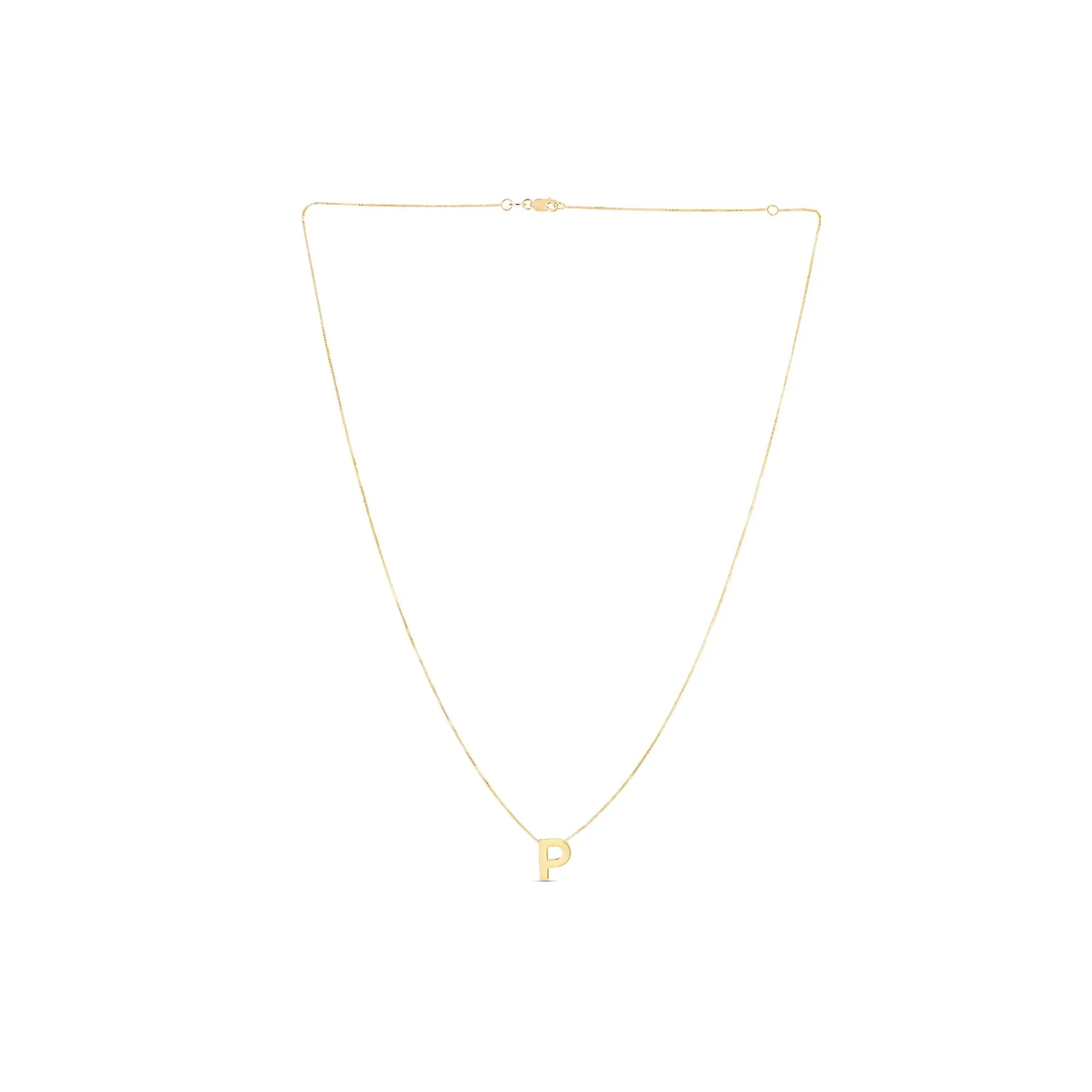 "p" Initial Necklace 14K Yellow Gold Size 18"