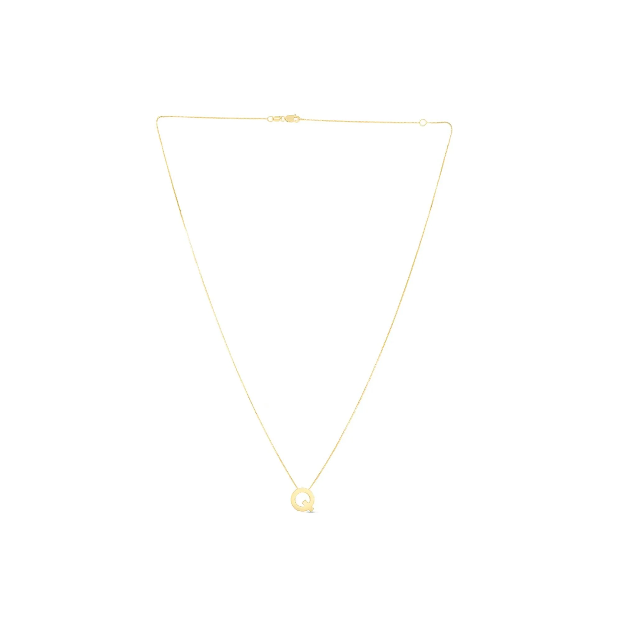 "q" Initial Necklace 14K Yellow Gold Size 18"