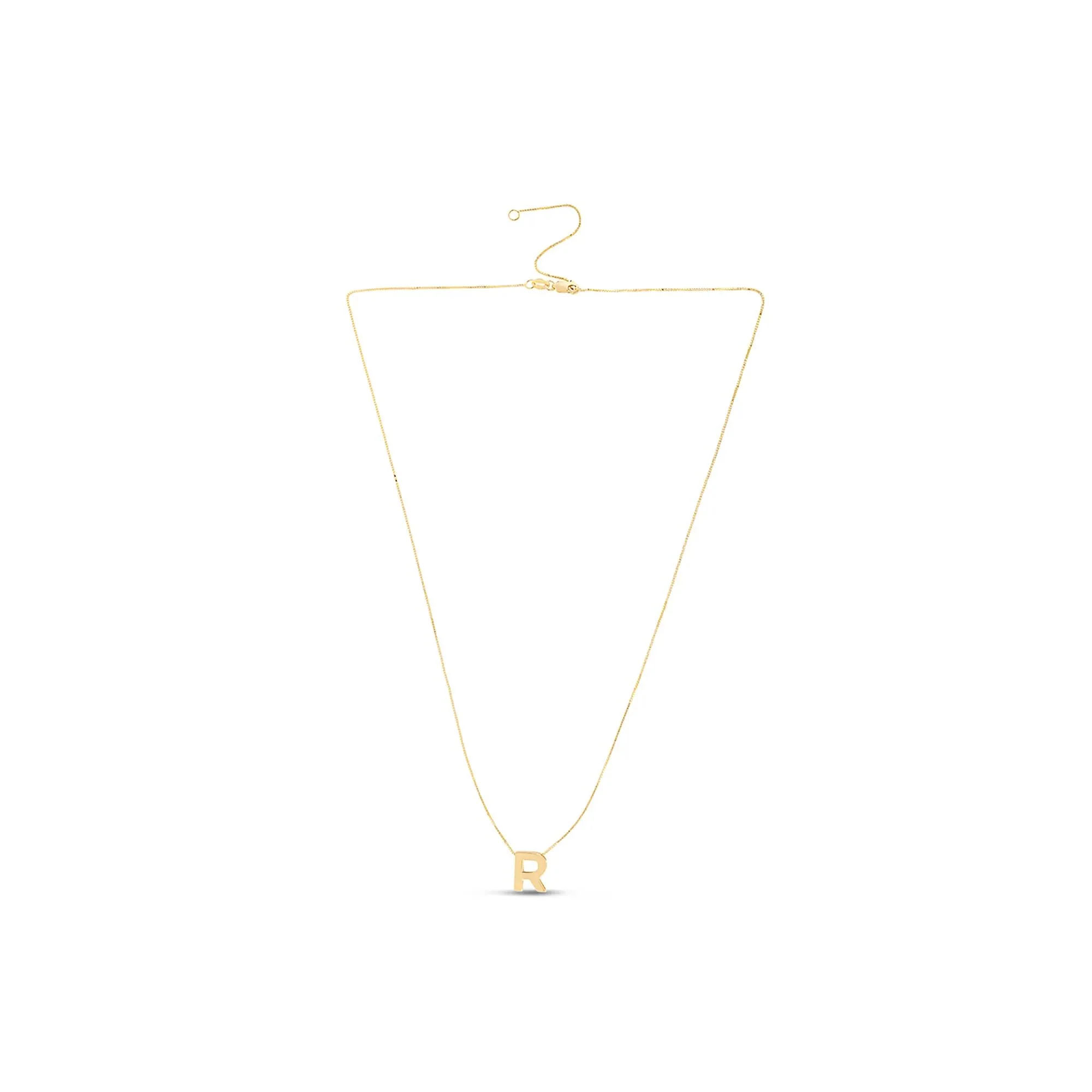 "r" Initial Necklace 14K Yellow Gold Size 18"