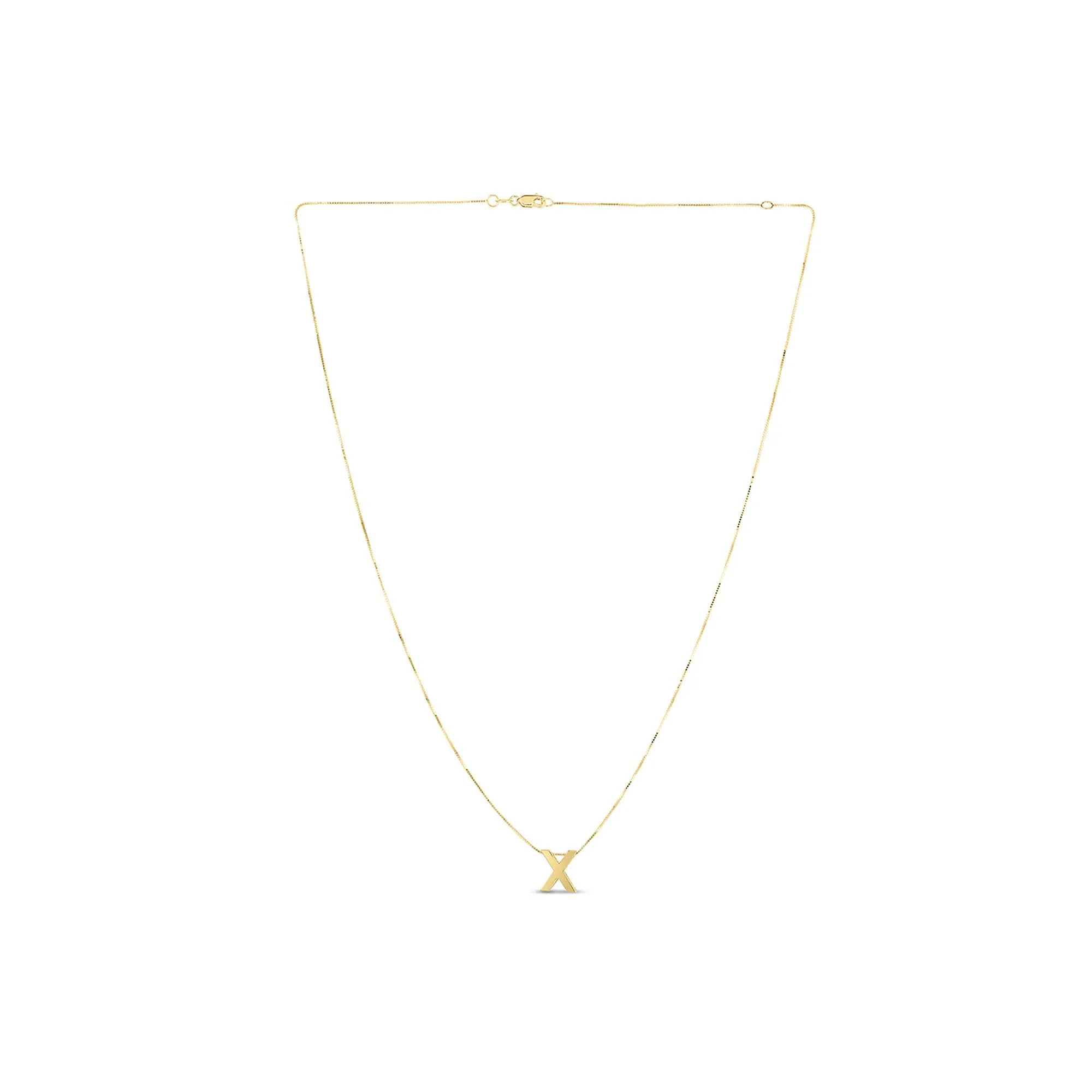 "x" Initial Necklace 14K Yellow Gold Size 18"