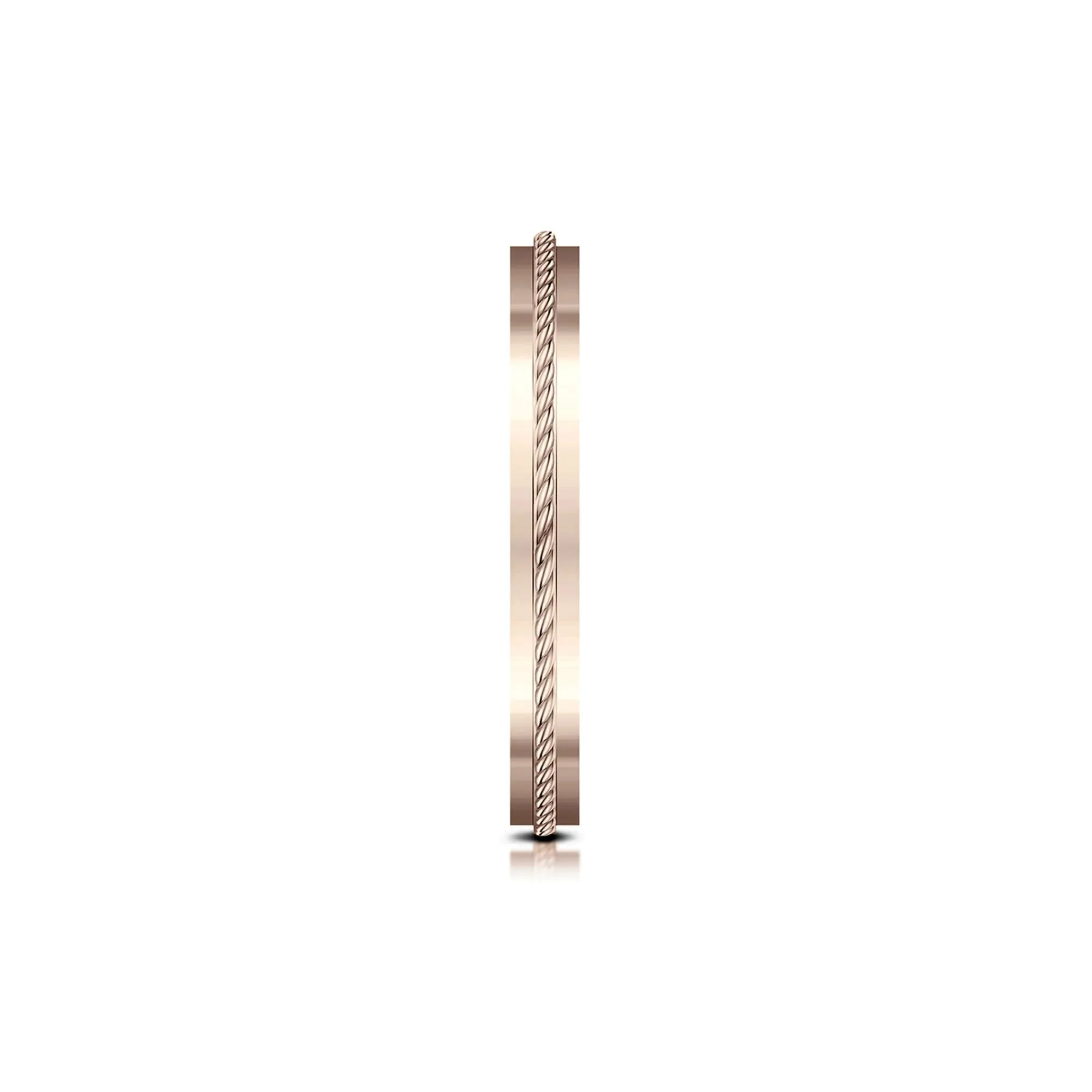 Rope Wedding Band Ring 14K Rose Gold Size 11.5 2mm - Image 3