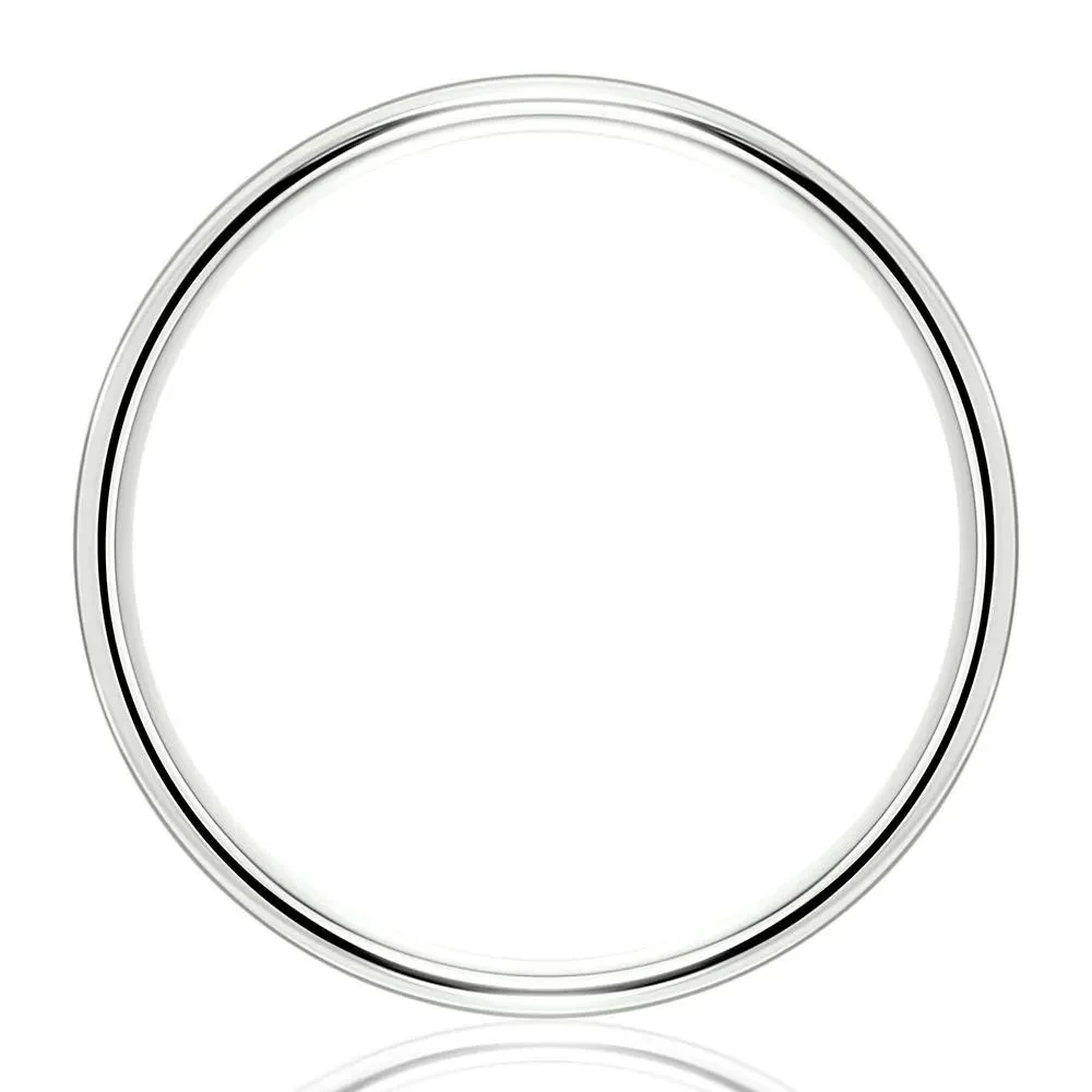 Wedding Band Ring 14K White Gold Size 7 2mm - Image 2