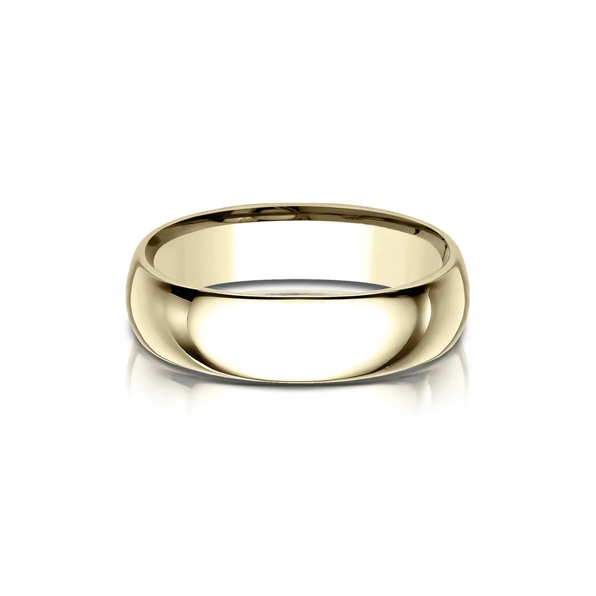 Wedding Band Ring 14K Yellow Gold Size 4.5 6mm - Image 3