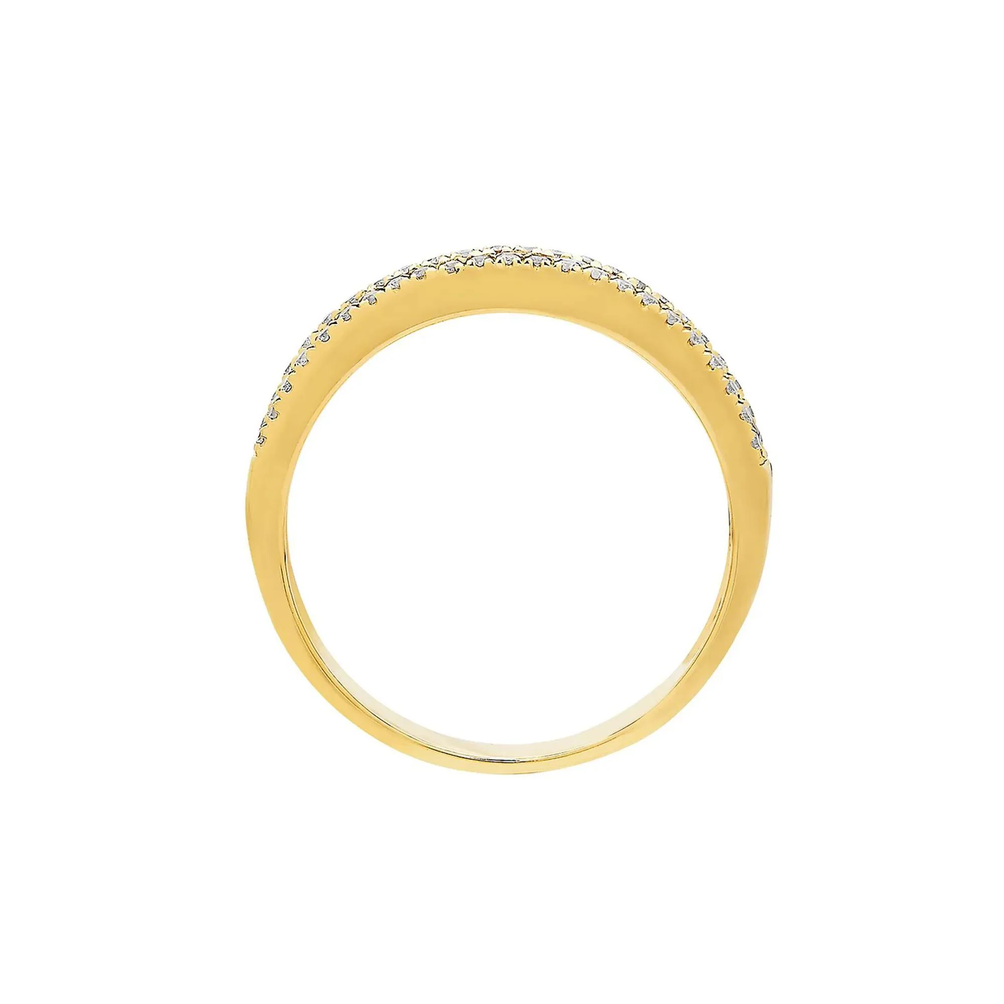 1/3 CT. Tw. Ruby & Diamond Band Ring 10K Yellow Gold Round Brilliant Cut Size 5.5 - Image 2