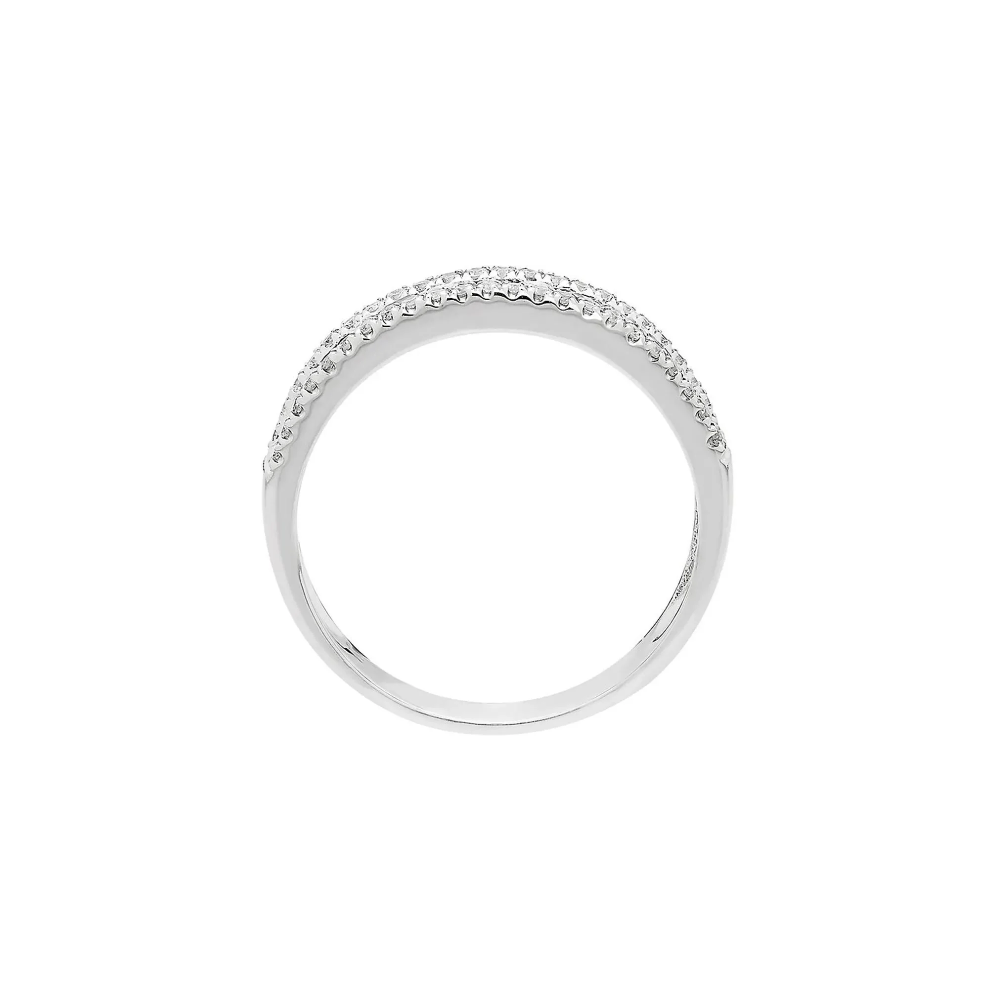 1/3 CT. Tw. Sapphire & Diamond Band Ring 10K White Gold Round Brilliant Cut Size 5.5 - Image 2
