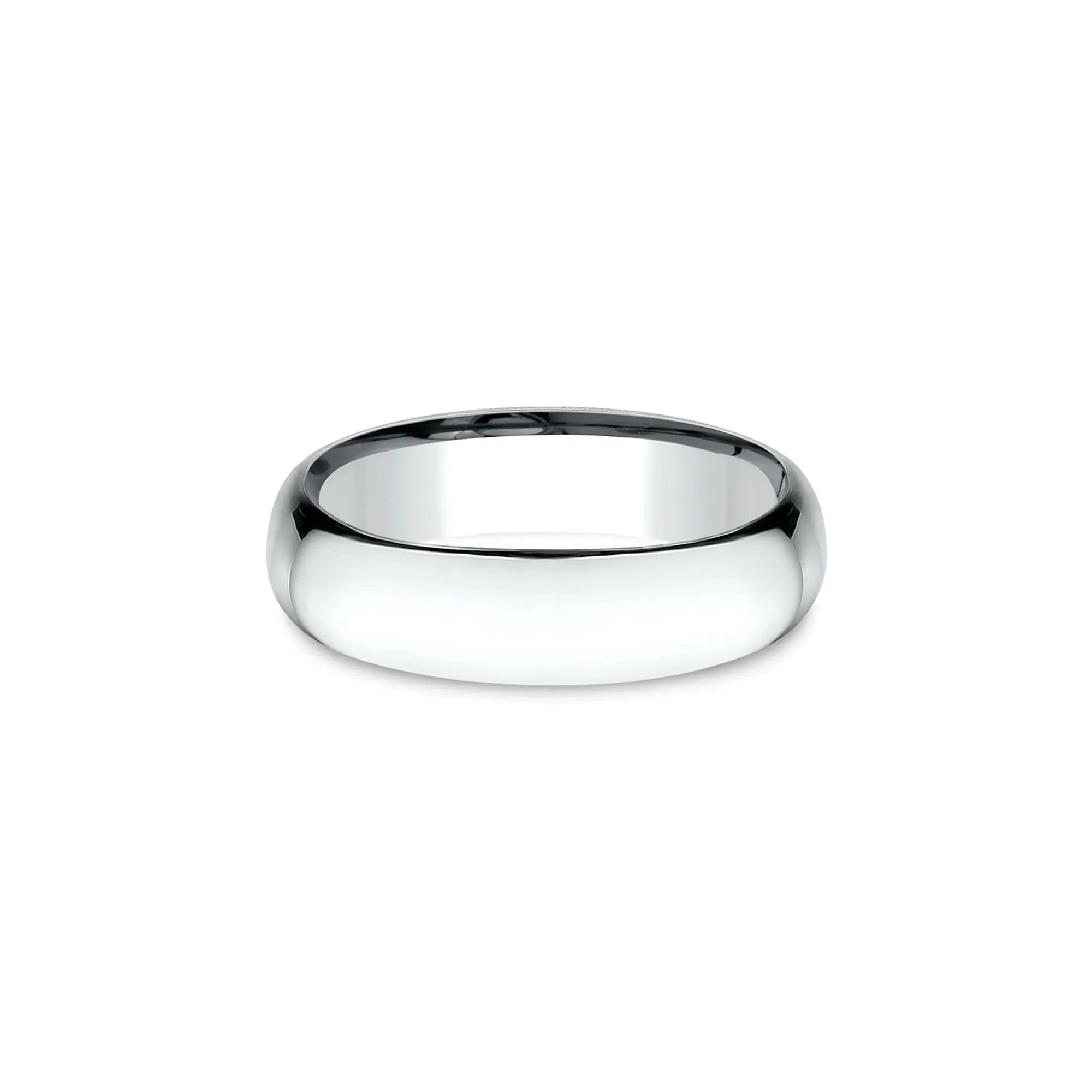 Wedding Band Ring Platinum White Size 5.5 6mm