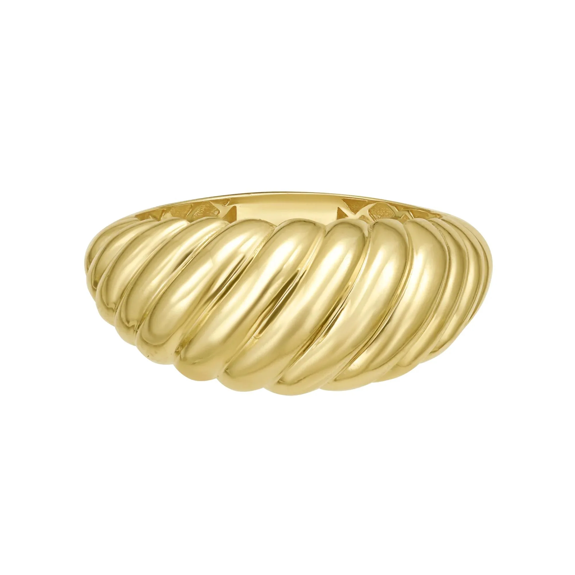 Shrimp Dome Ring 14K Yellow Gold Size 8