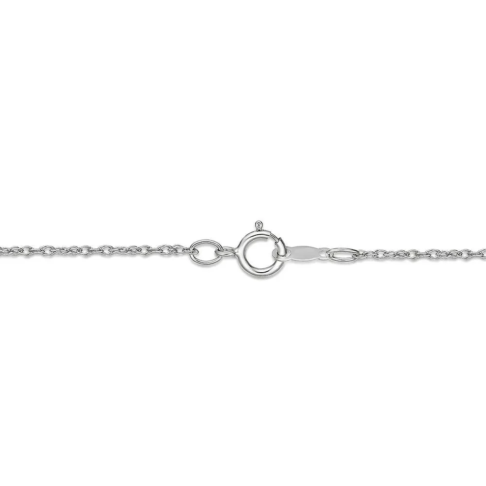 1/10 CT. Tw. Aquamarine & Diamond Pendant Necklace .925 Sterling Silver White Size 18" - Image 3