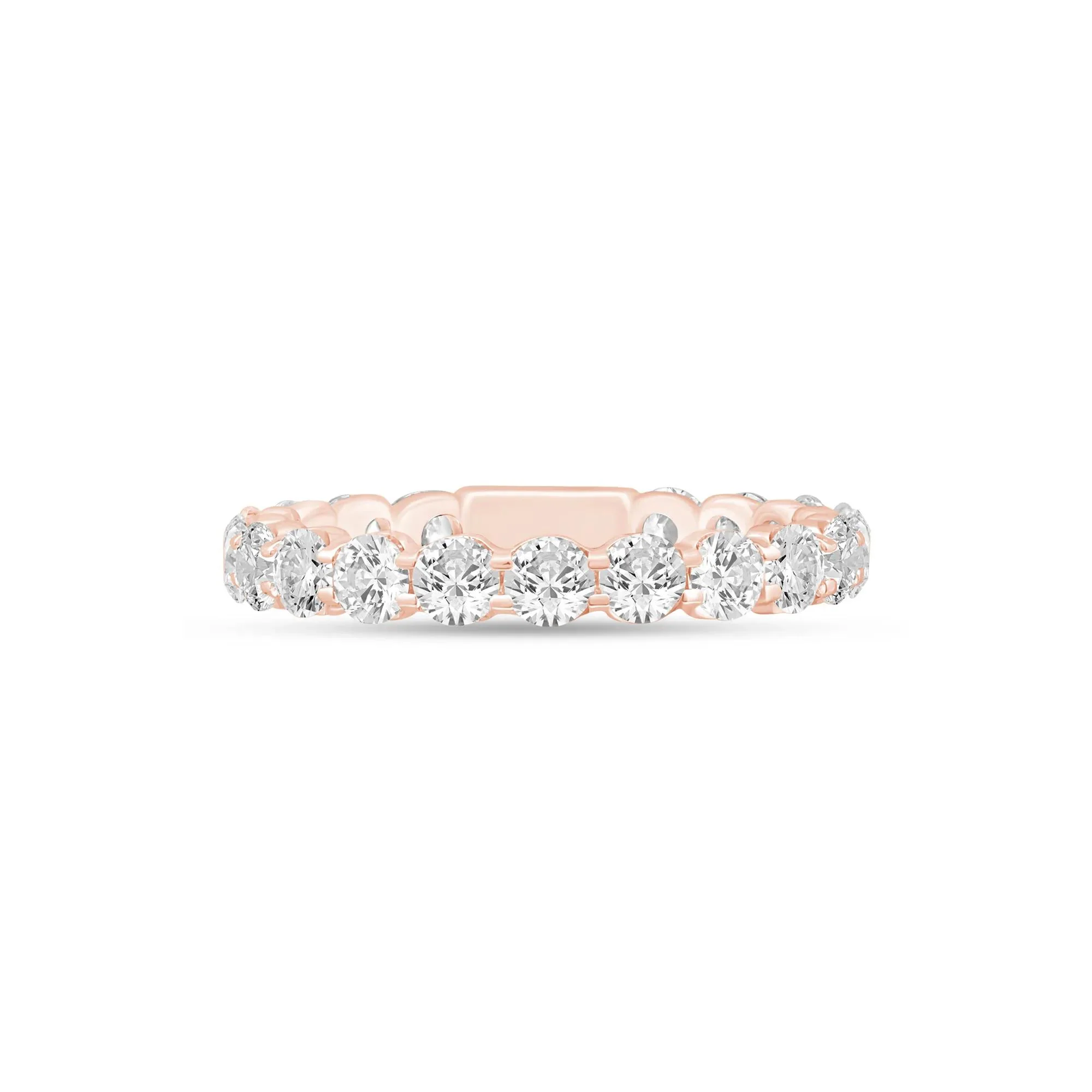 2 CT. Tw. Round-Cut Sizeable Diamond Eternity Band Ring 14K Rose Gold Size 7 4mm