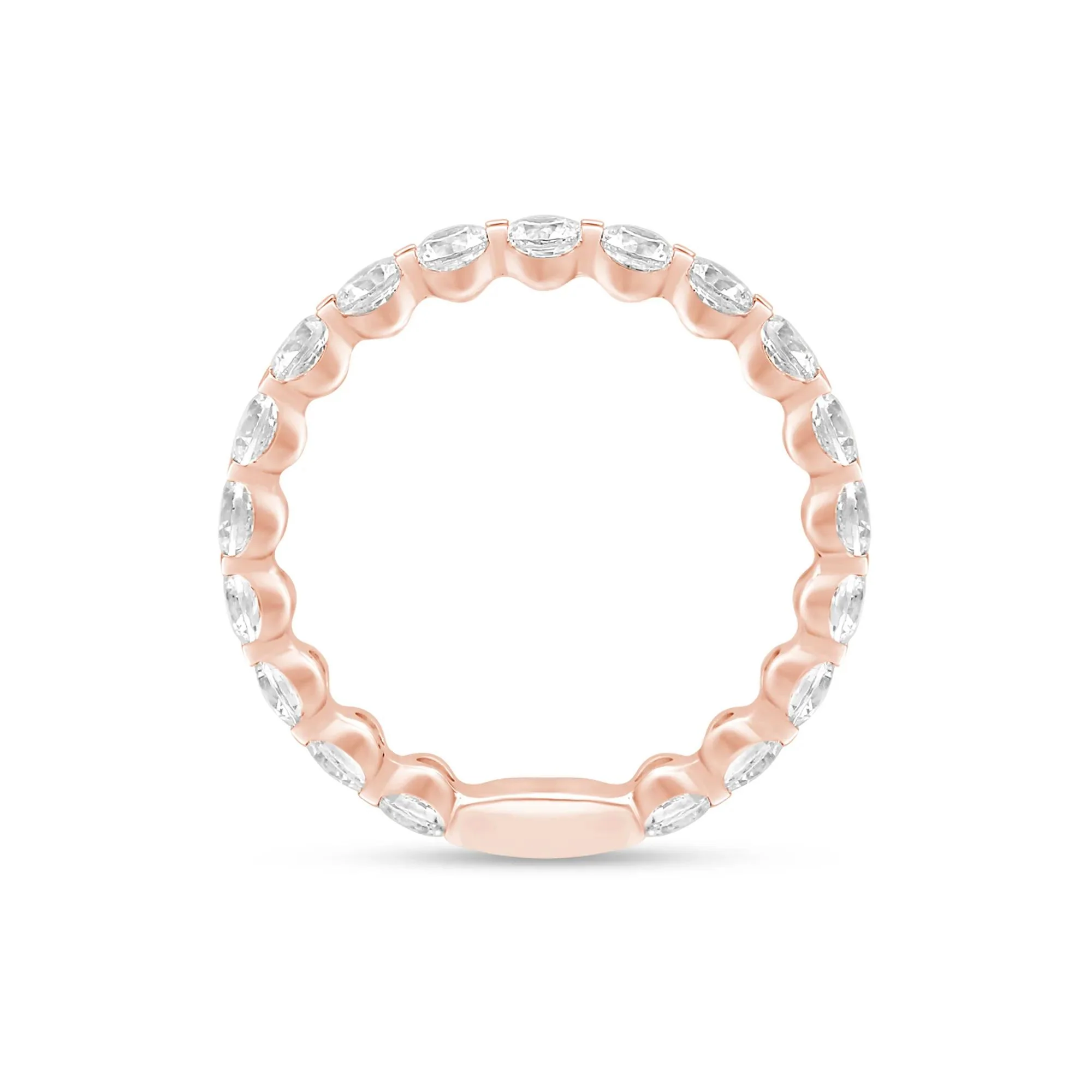 2 CT. Tw. Round-Cut Sizeable Diamond Eternity Band Ring 14K Rose Gold Size 9 4mm - Image 2