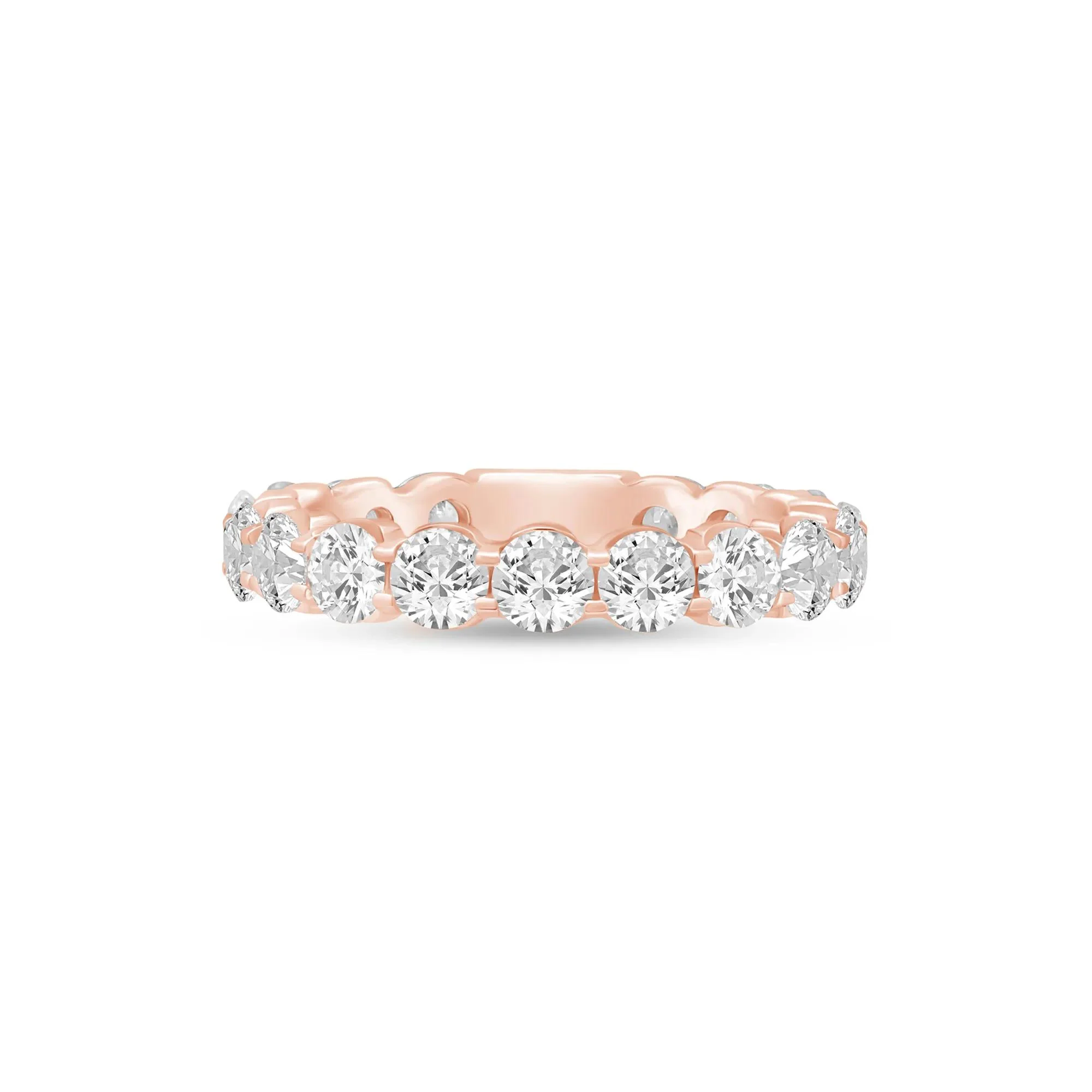 3 CT. Tw. Round-Cut Sizeable Diamond Eternity Band Ring 14K Rose Gold Size 7 3mm