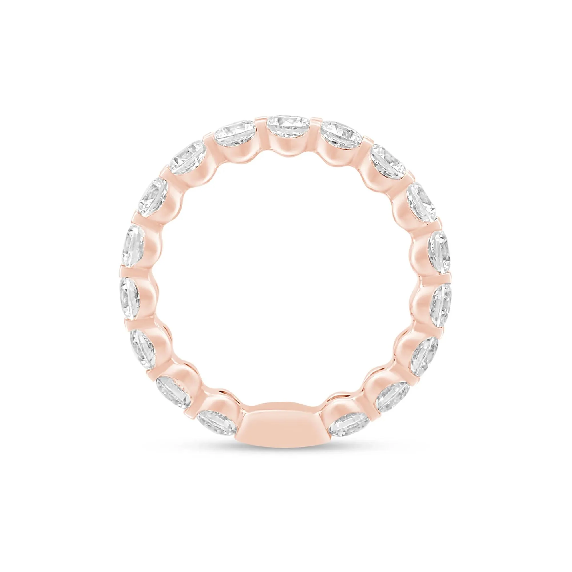 3 CT. Tw. Round-Cut Sizeable Diamond Eternity Band Ring 14K Rose Gold Size 8.5 3mm - Image 2