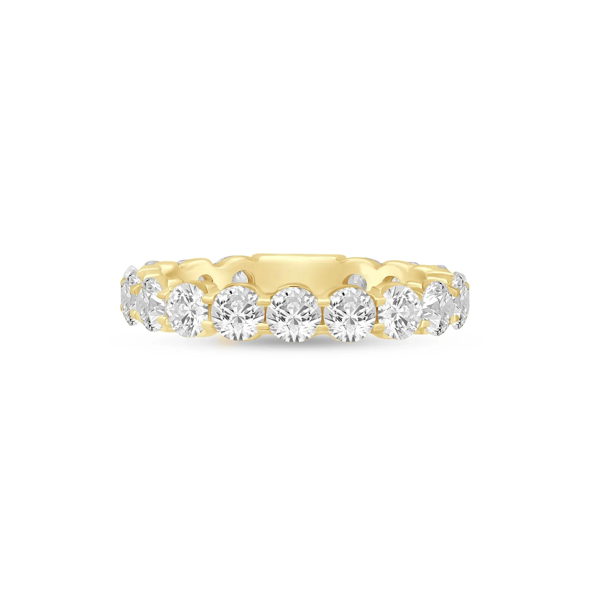 3 CT. Tw. Round-Cut Sizeable Diamond Eternity Band Ring 14K Yellow Gold Size 7.5 3mm