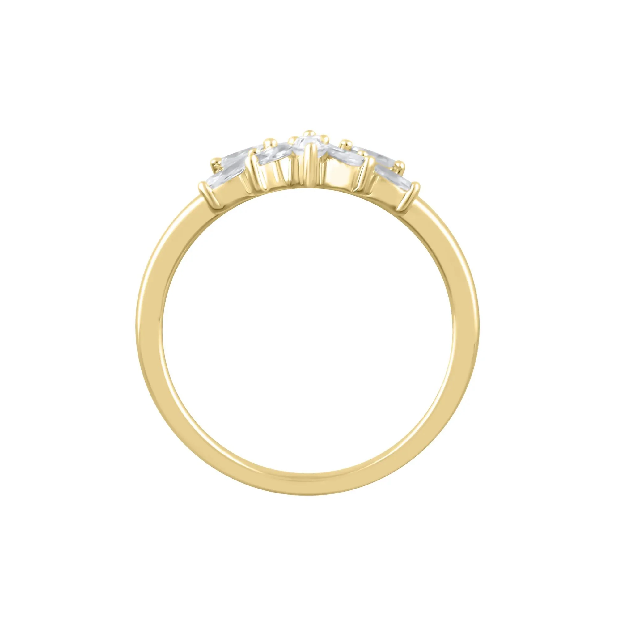 3/8 CT. Tw. Marquise-Cut Diamond Contour Band Ring 14K Yellow Gold Size 7 1mm - Image 2
