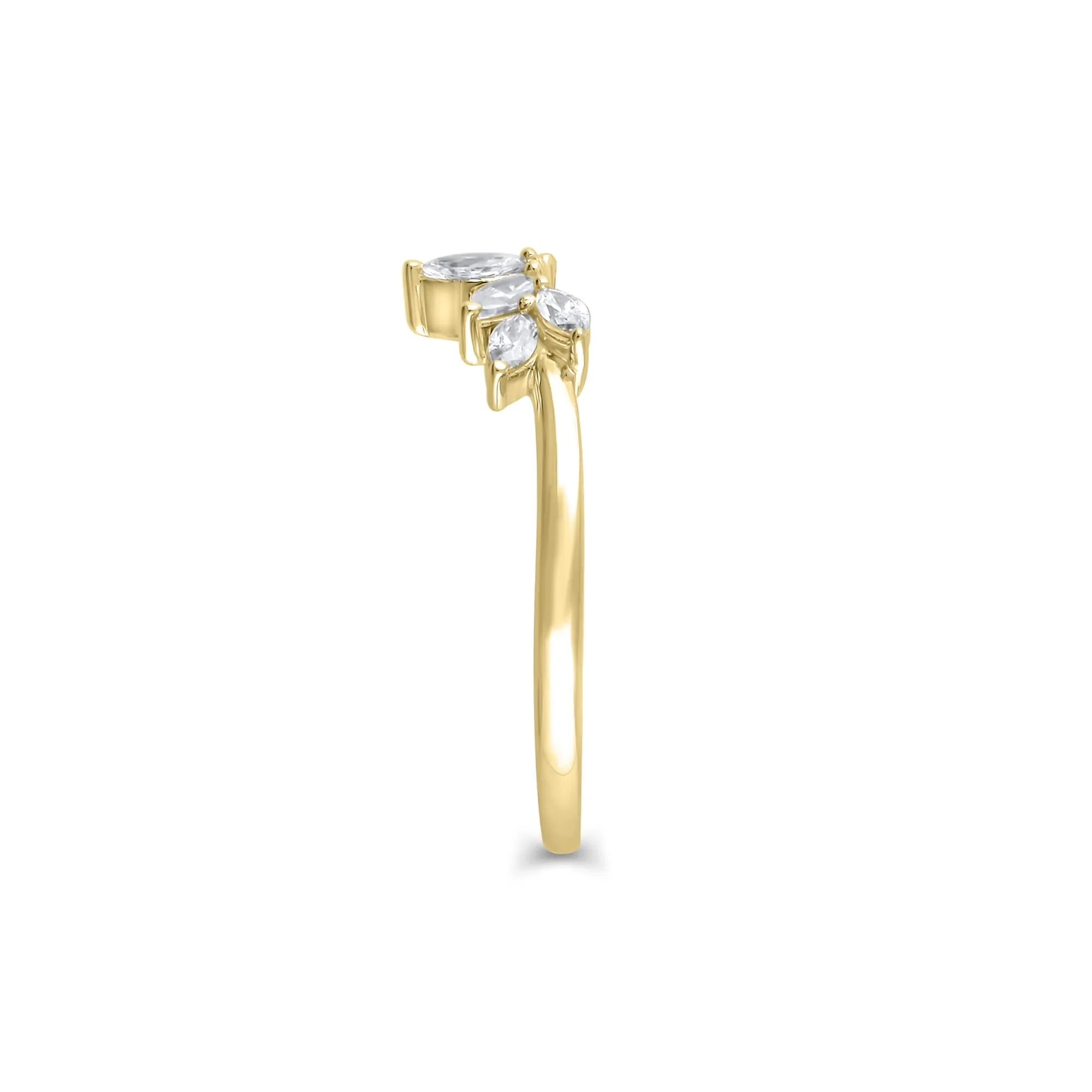 3/8 CT. Tw. Marquise-Cut Diamond Contour Band Ring 14K Yellow Gold Size 7.5 1mm - Image 3
