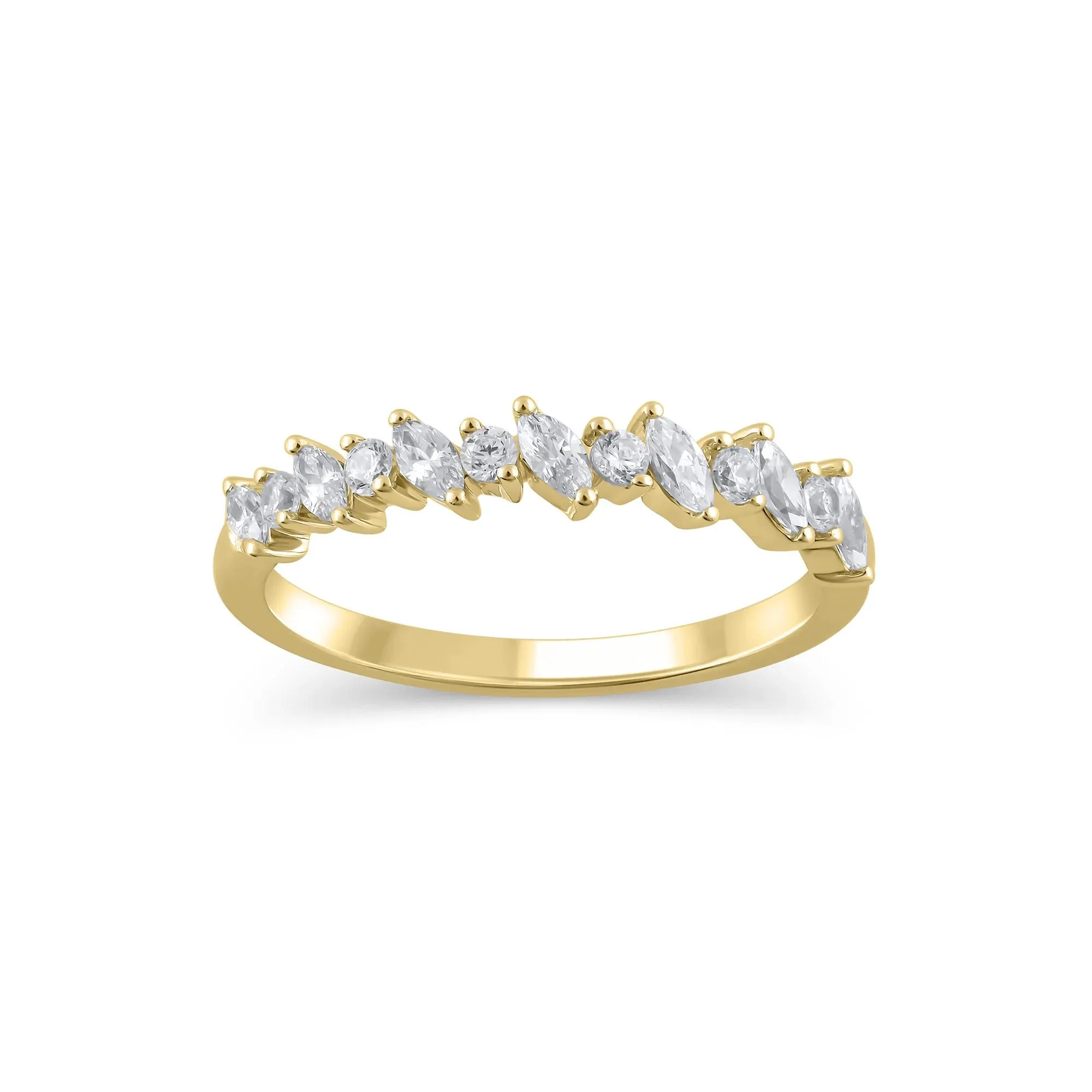 1/2 CT. Tw. Lab Grown Diamond Anniversary Band Ring 14K Yellow Gold Size 6.5 1mm