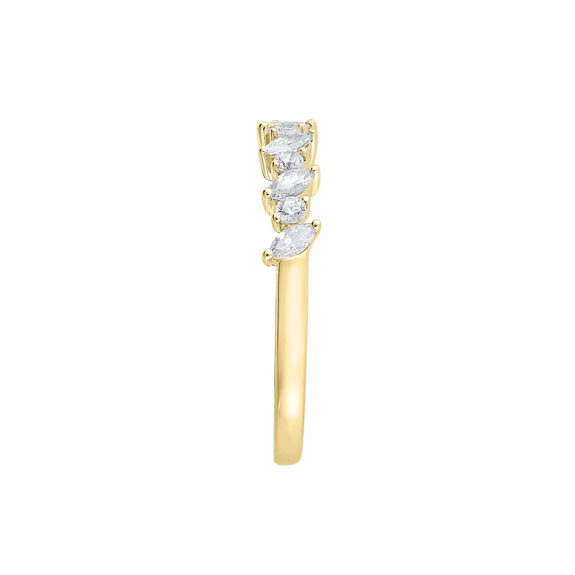 1/2 CT. Tw. Lab Grown Diamond Anniversary Band Ring 14K Yellow Gold Size 6.5 1mm - Image 3