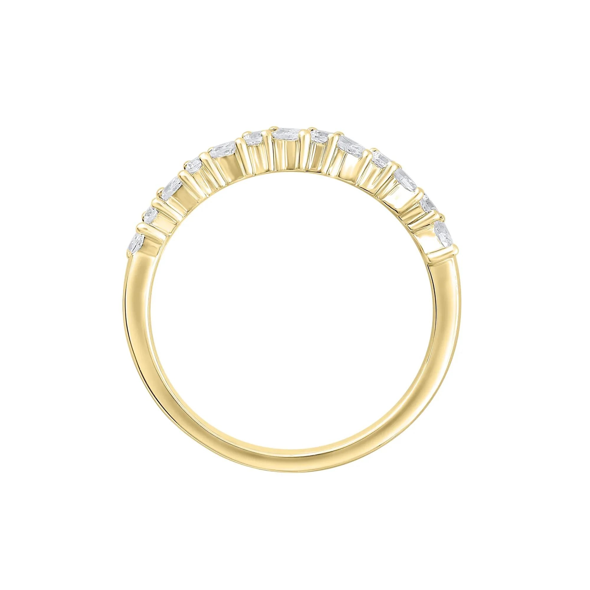 1/2 CT. Tw. Lab Grown Diamond Anniversary Band Ring 14K Yellow Gold Size 7 1mm - Image 2