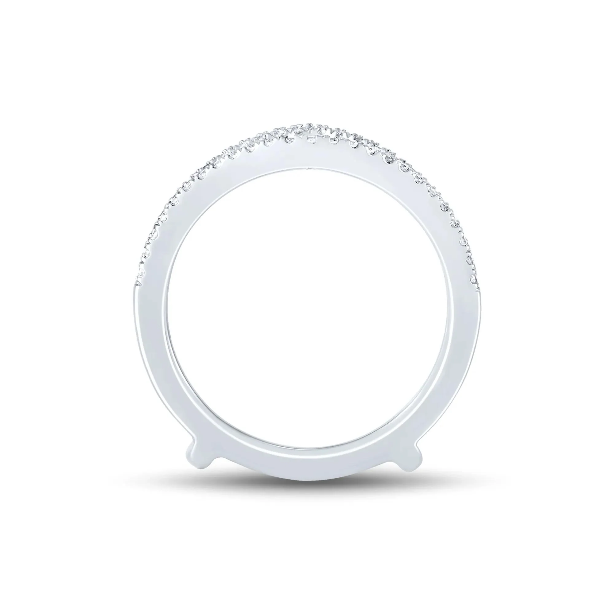 1/3 CT. Tw. Diamond Chevron Contour Ring Insert 14K White Gold Round Brilliant Cut Size 8.5 1mm - Image 2