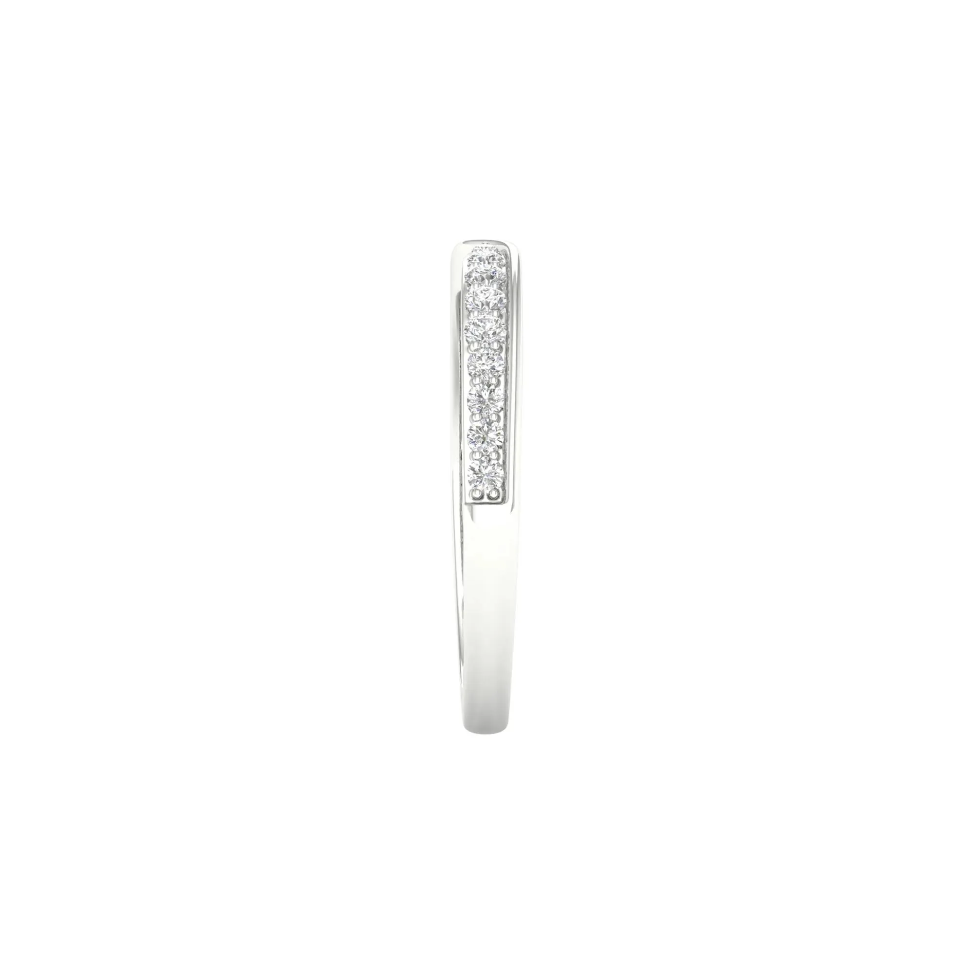 1/4 CT. Tw. Pinched Diamond Stack Band Ring 10K White Gold Round Brilliant Cut Size 6 2mm - Image 3