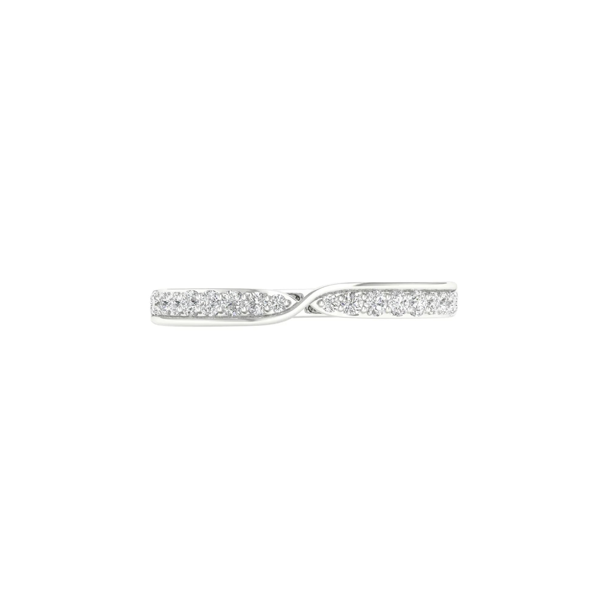 1/4 CT. Tw. Pinched Diamond Stack Band Ring 10K White Gold Round Brilliant Cut Size 7 2mm