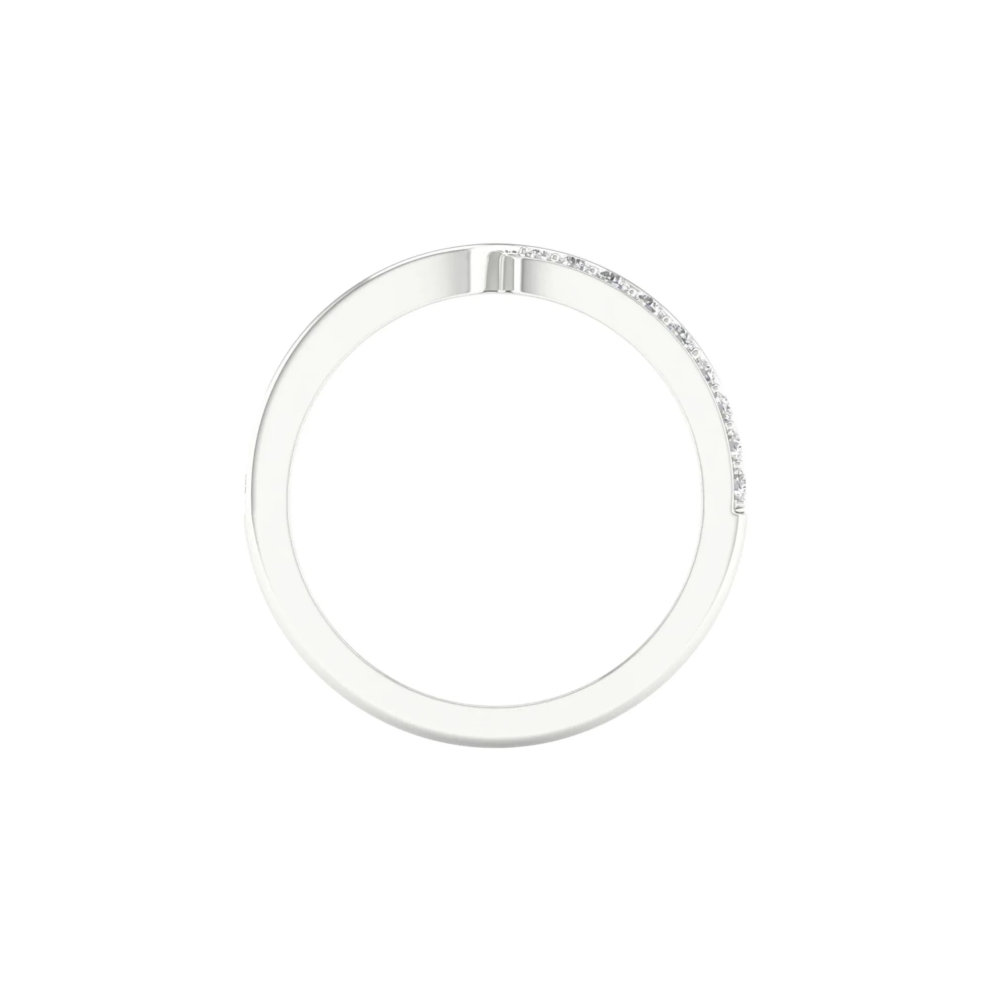 1/4 CT. Tw. Pinched Diamond Stack Band Ring 10K White Gold Round Brilliant Cut Size 7 2mm - Image 2