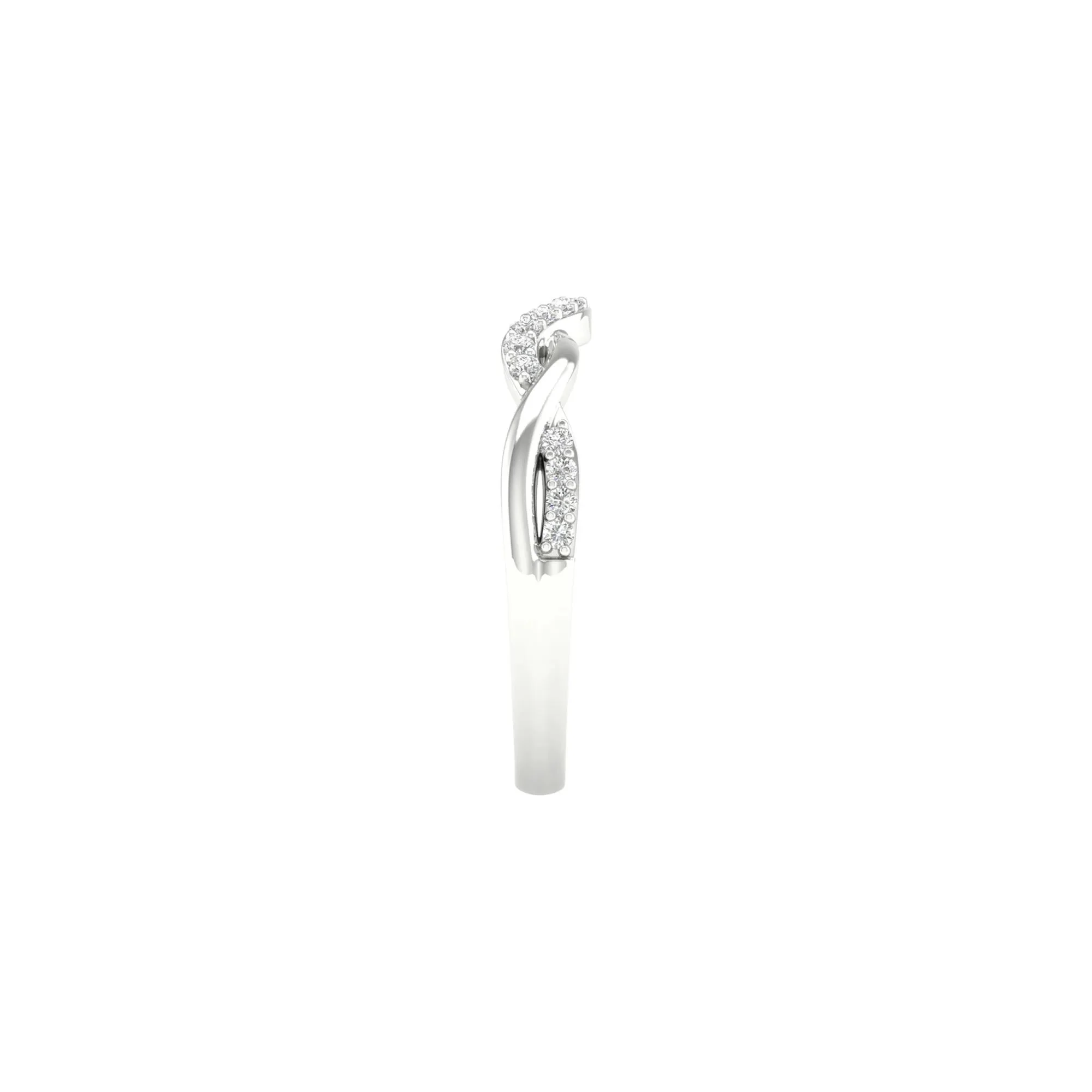 1/7 CT. Tw. Diamond Contour Twist Band Ring 14K White Gold Round Brilliant Cut Size 8 2mm - Image 3
