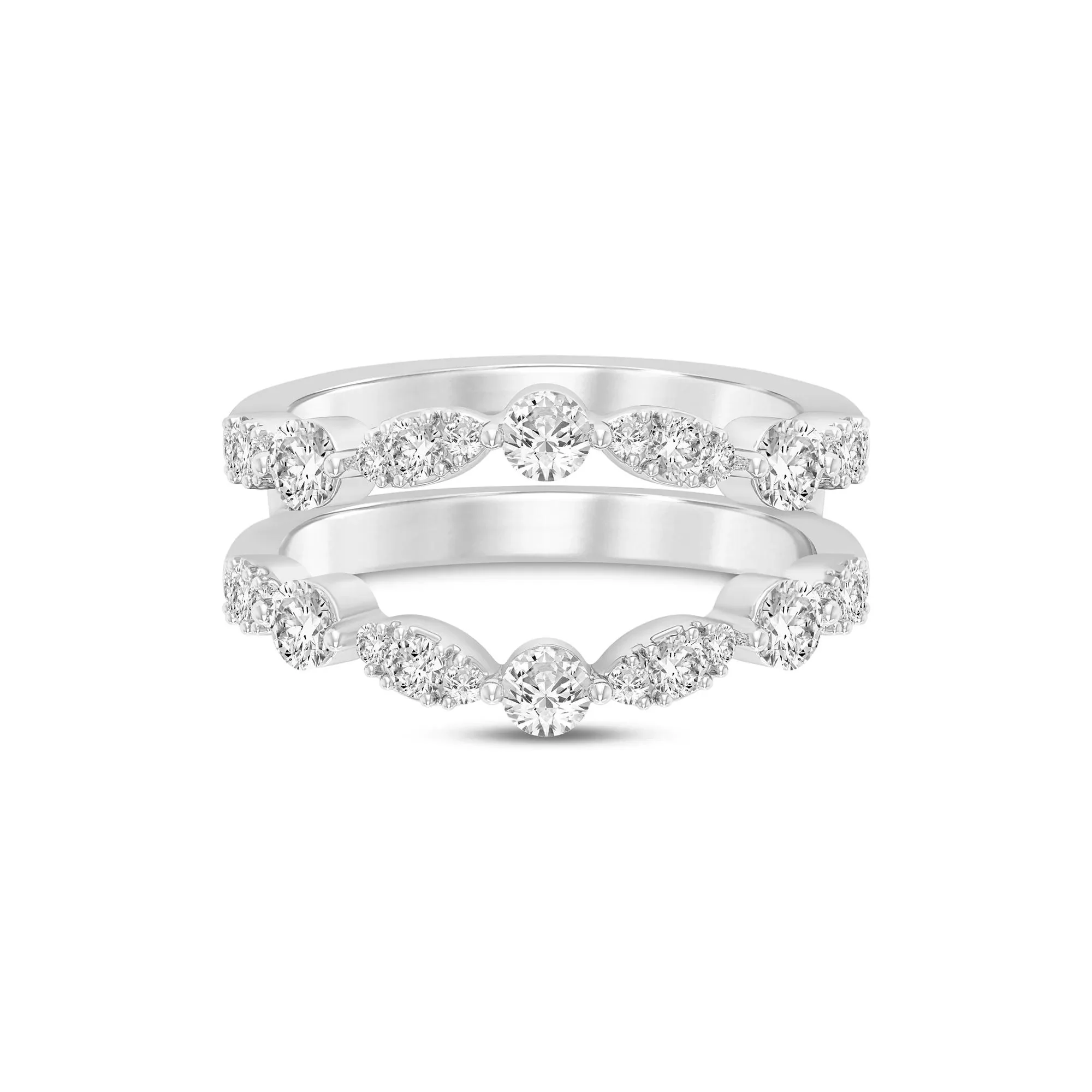 1 CT. Tw. Lab Grown Diamond Ring Insert 14K White Gold Size 7 6mm