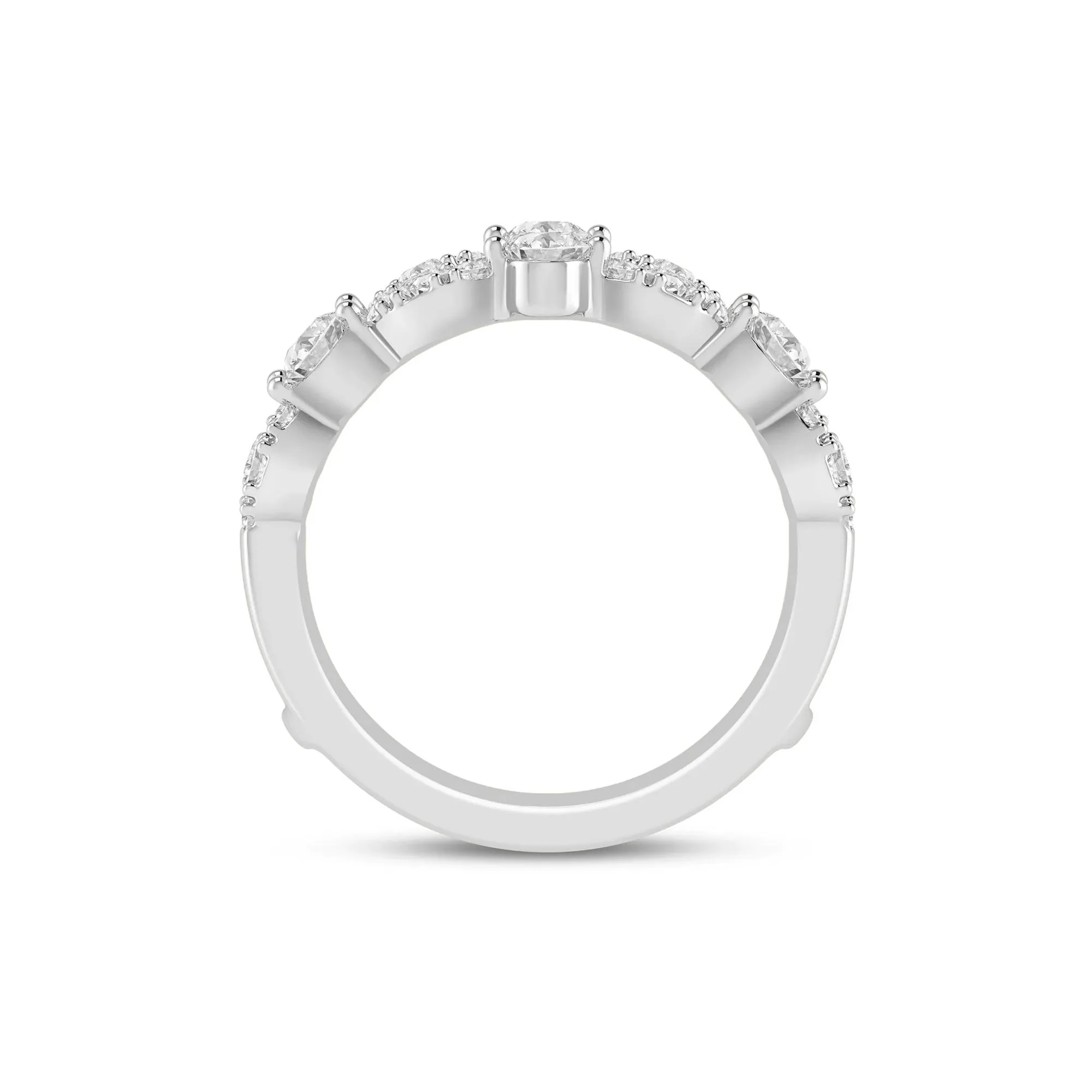 1 CT. Tw. Lab Grown Diamond Ring Insert 14K White Gold Size 7 6mm - Image 2