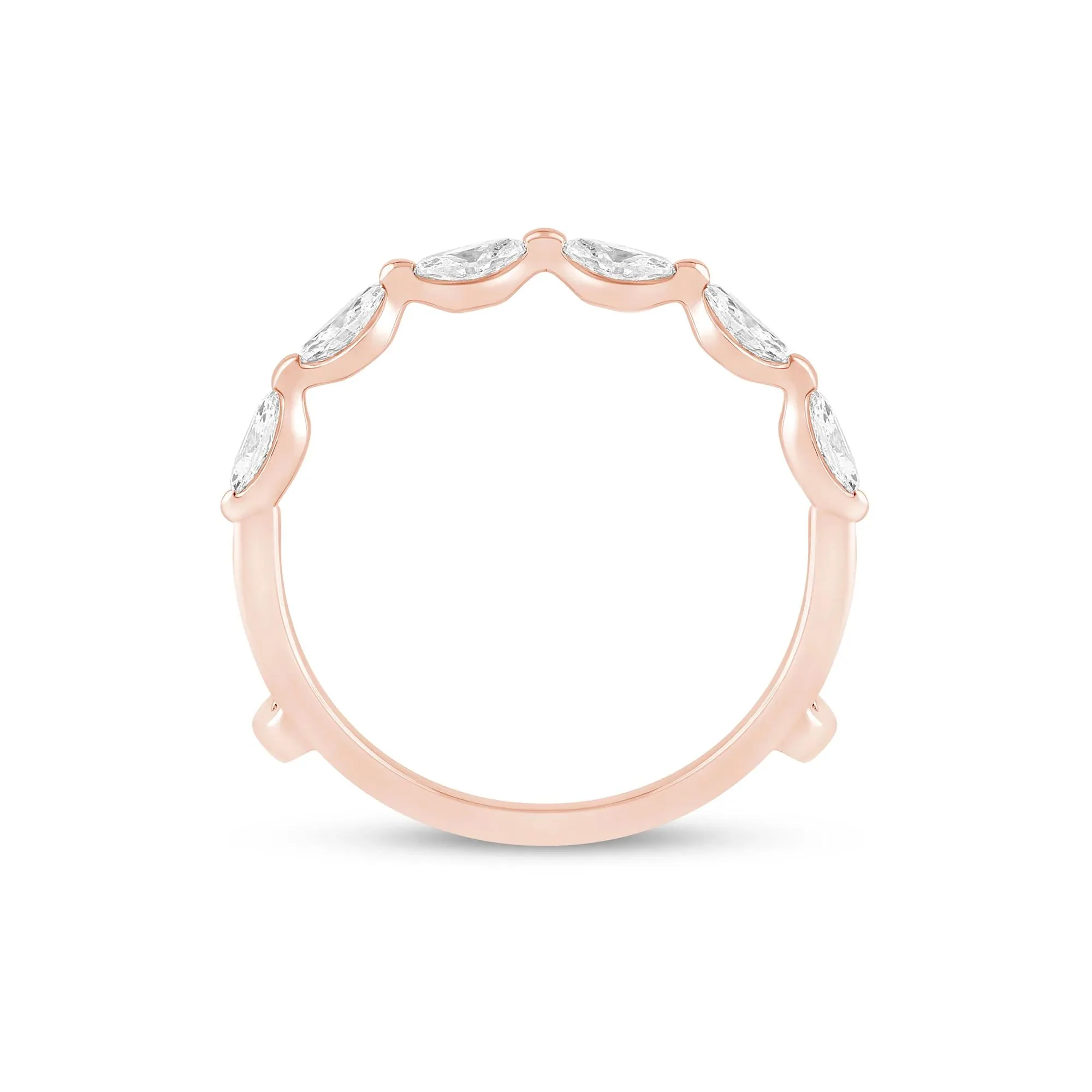 1 CT. Tw. Lab Grown Diamond Marquise-Cut Ring Insert 14K Rose Gold Size 6.5 1mm - Image 2
