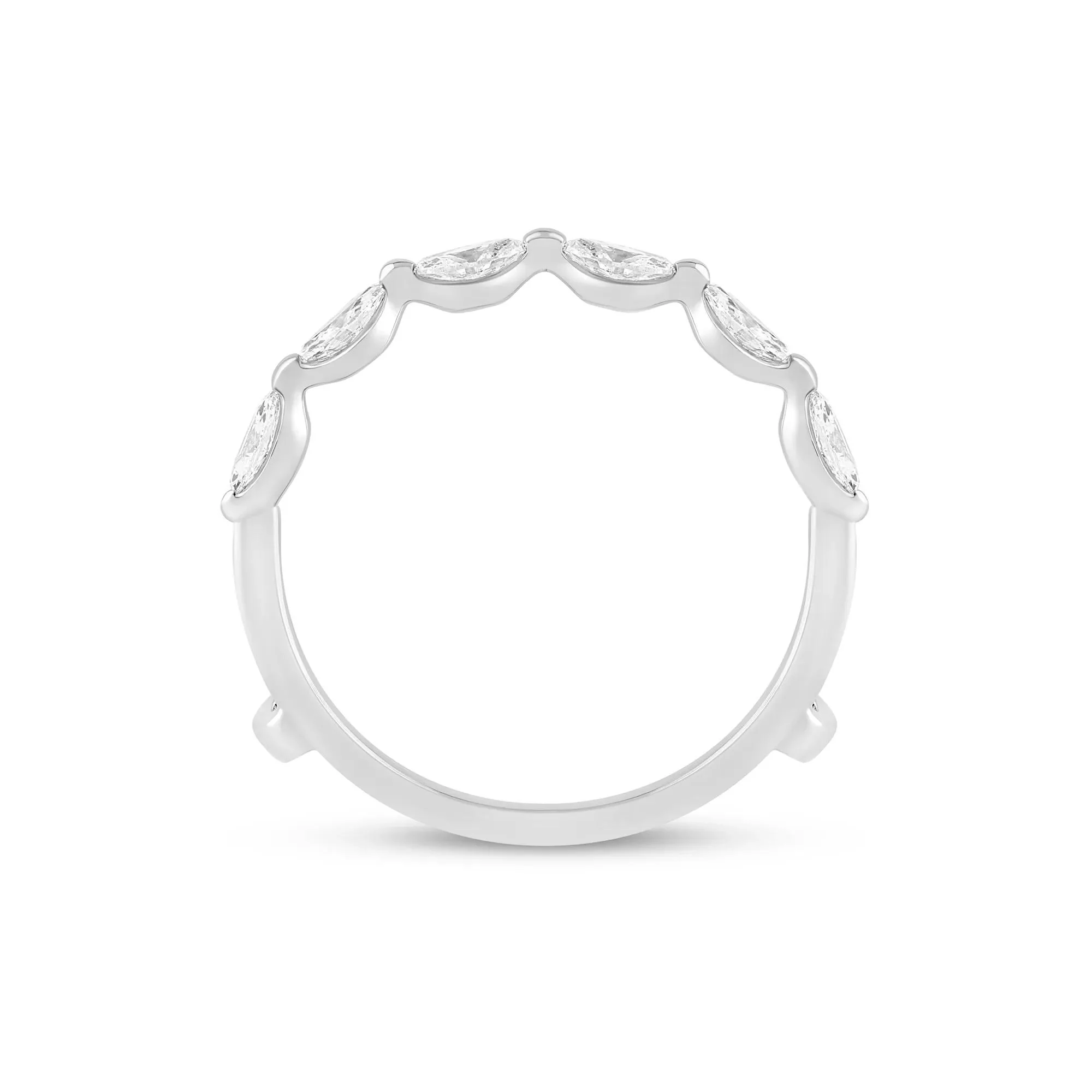 1 CT. Tw. Lab Grown Diamond Marquise-Cut Ring Insert 14K White Gold Size 8 1mm - Image 2