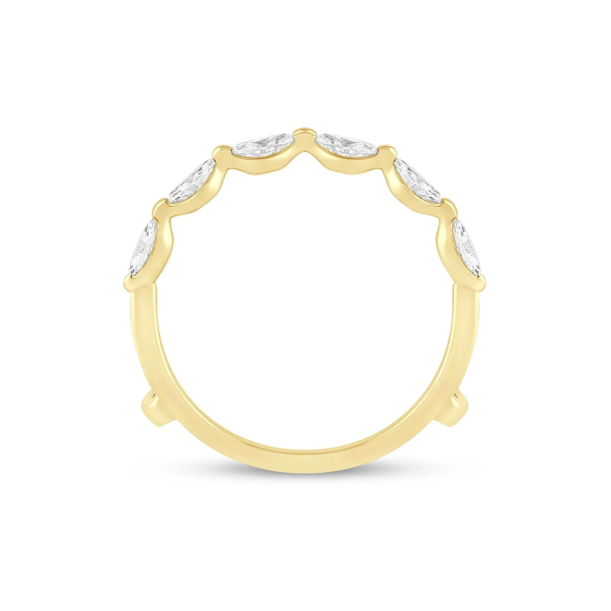 1 CT. Tw. Lab Grown Diamond Marquise-Cut Ring Insert 14K Yellow Gold Size 6 1mm - Image 2