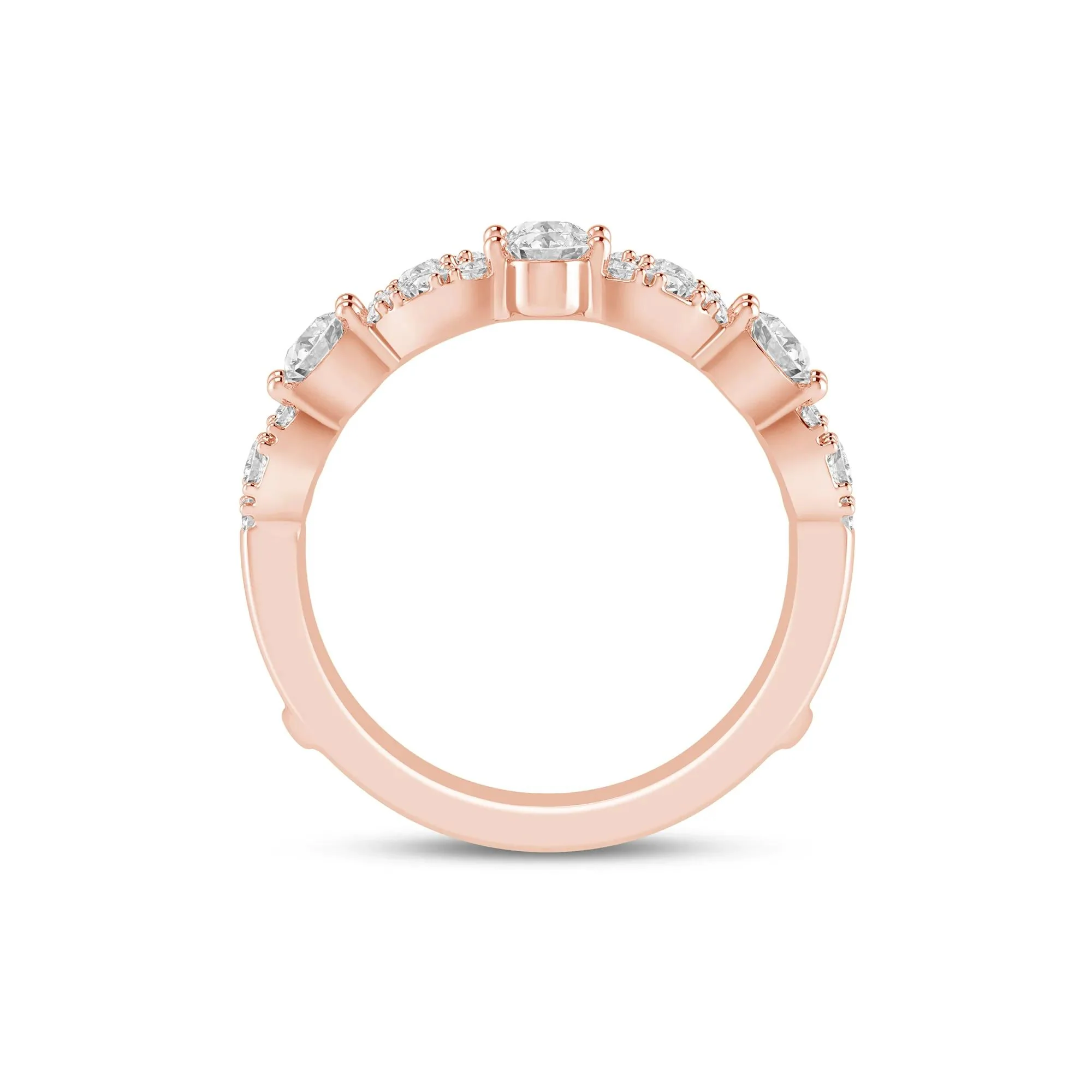 1 CT. Tw. Lab Grown Diamond Ring Insert 14K Rose Gold Size 7.5 6mm - Image 2