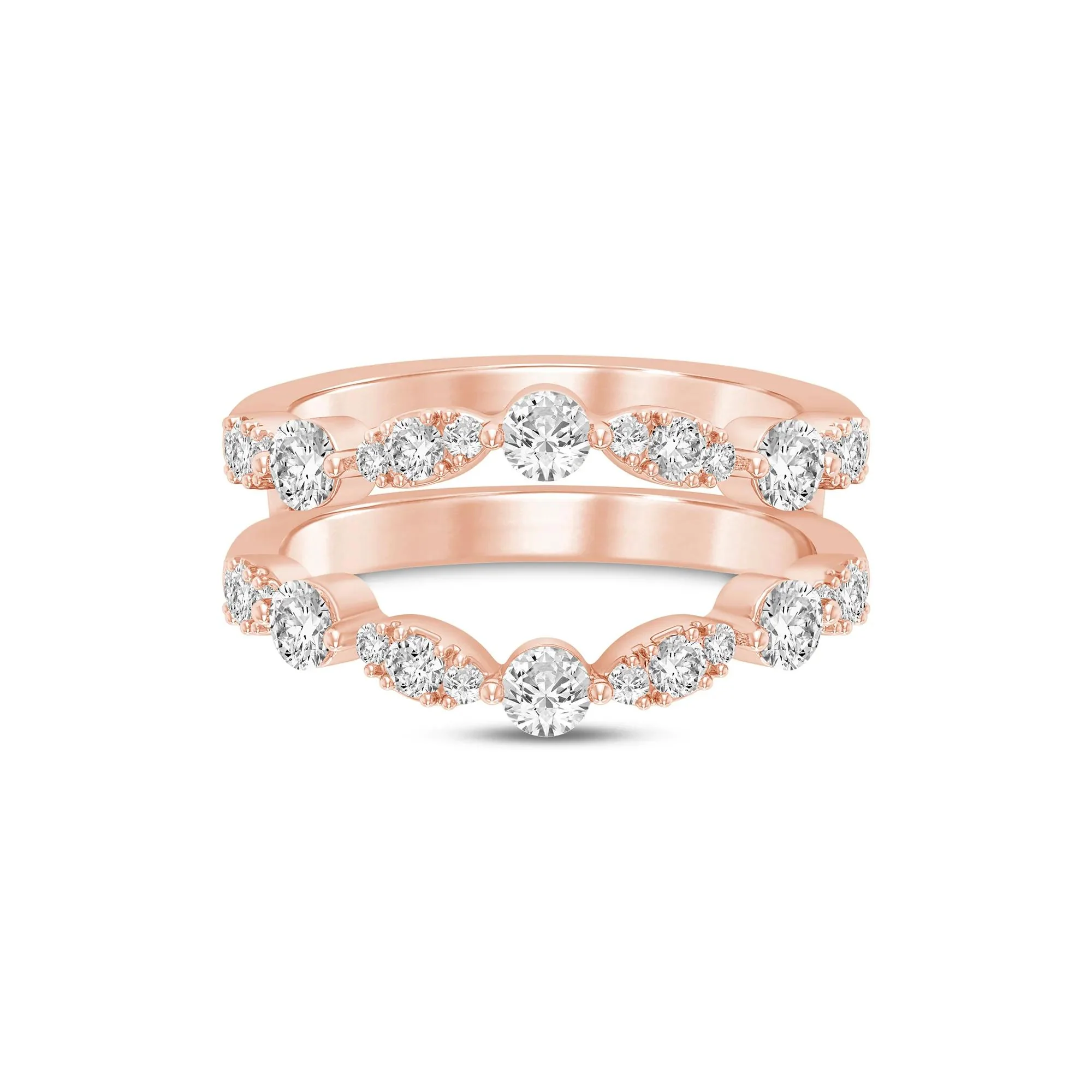 1 CT. Tw. Lab Grown Diamond Ring Insert 14K Rose Gold Size 9 6mm