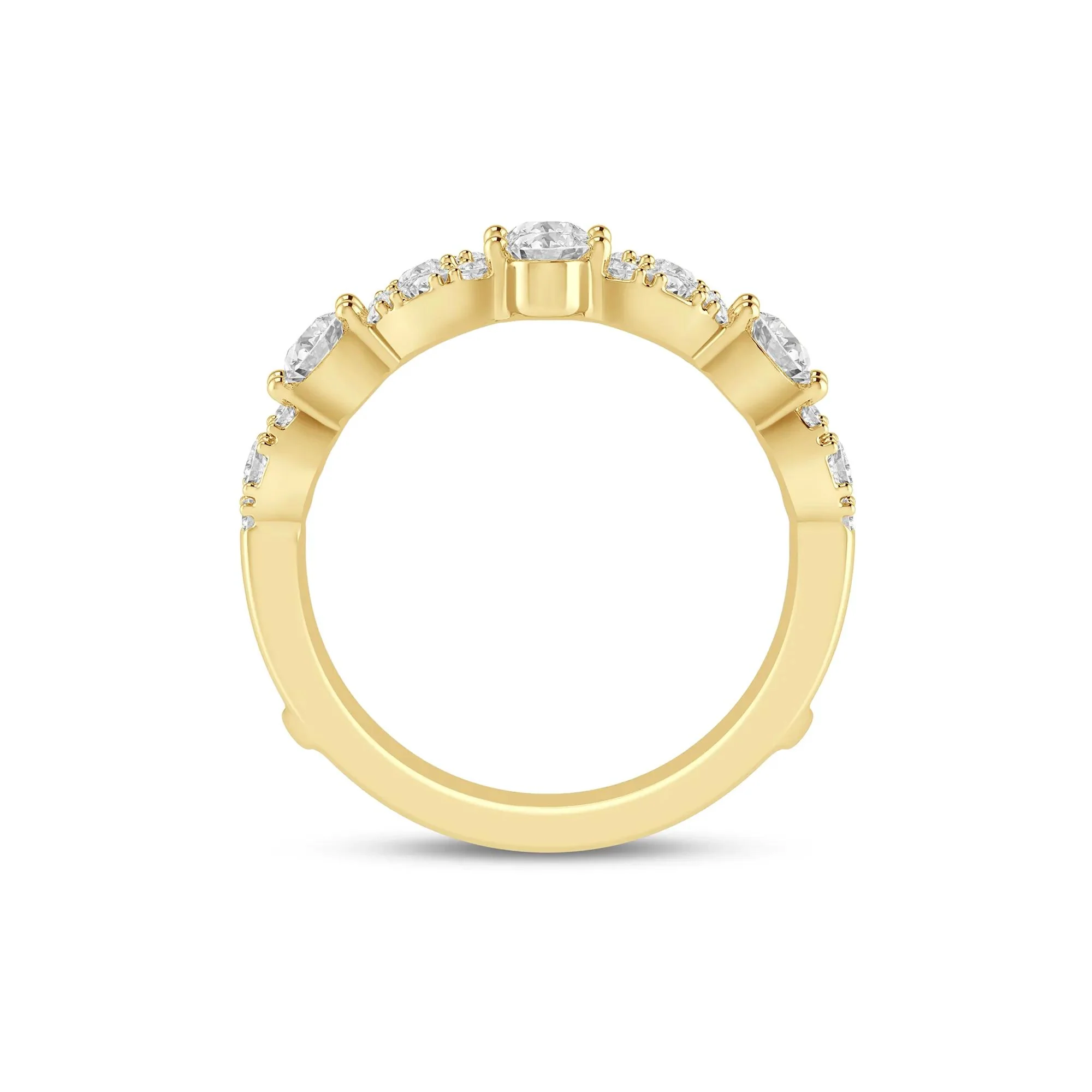 1 CT. Tw. Lab Grown Diamond Ring Insert 14K Yellow Gold Size 7 6mm - Image 2