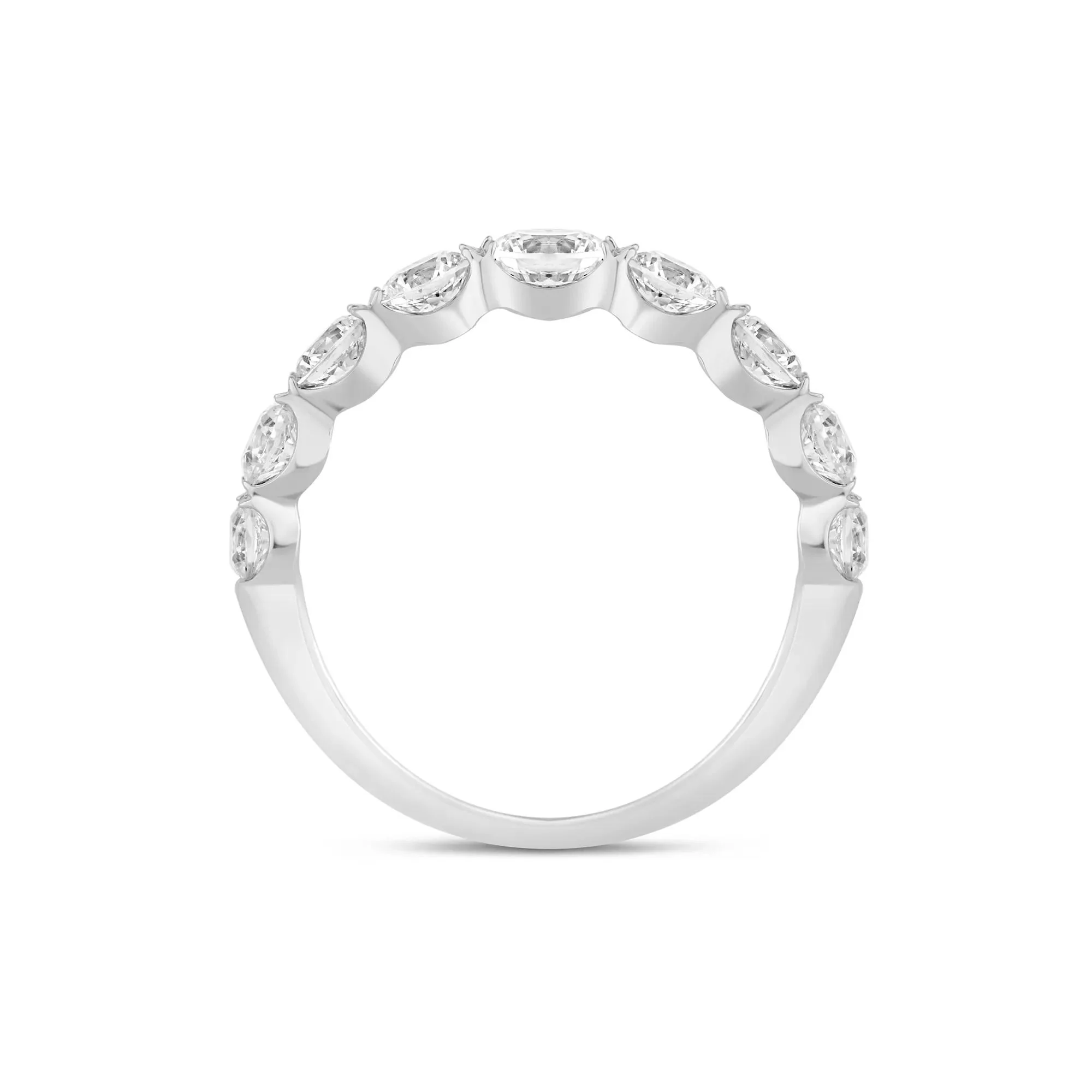 1/2 CT. Tw. Lab Grown Diamond Shared-Prong Band Ring 14K White Gold Round Brilliant Cut Size 8 1mm - Image 2