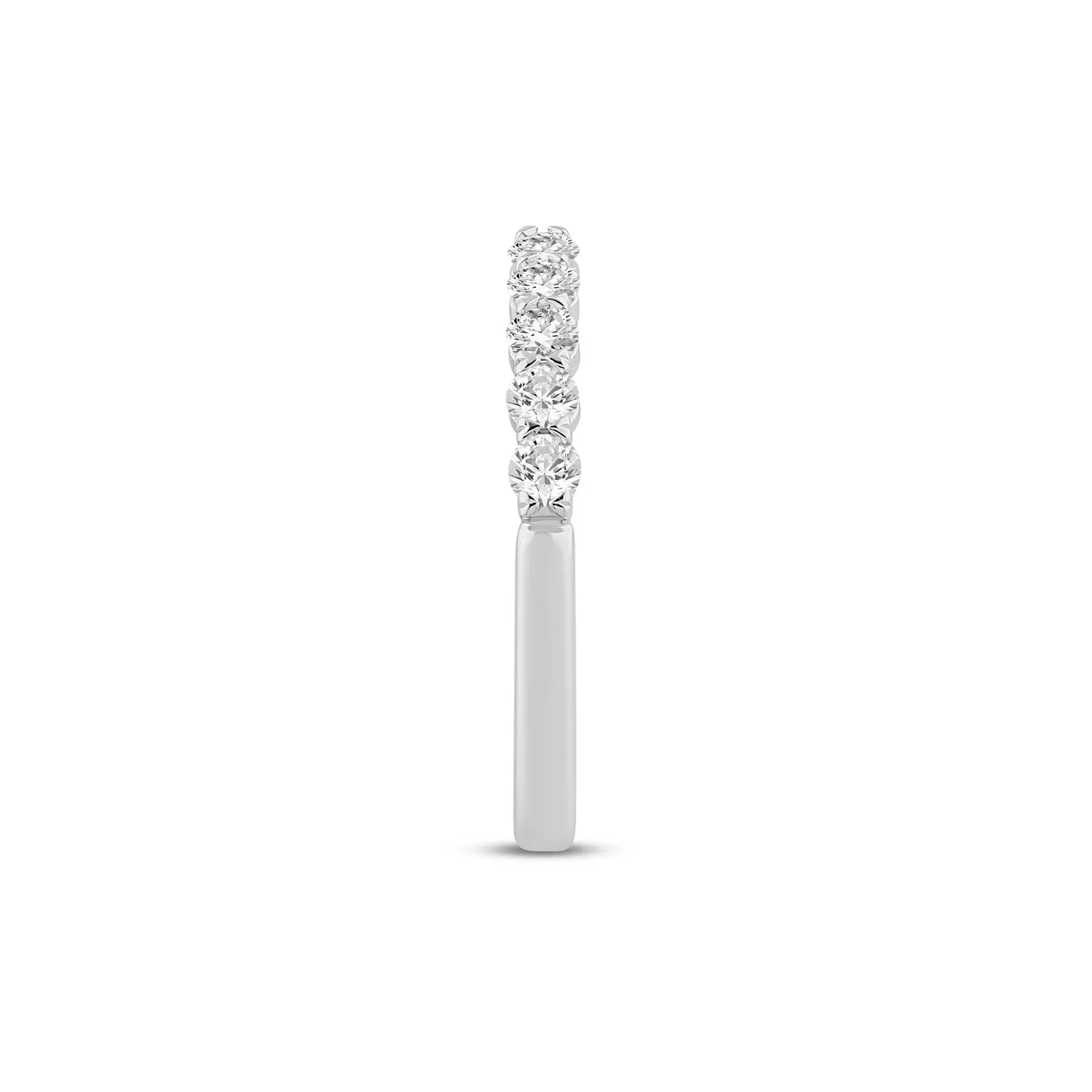 1/2 CT. Tw. Lab Grown Round Diamond Open Band Ring 14K White Gold Size 7.5 1mm - Image 3