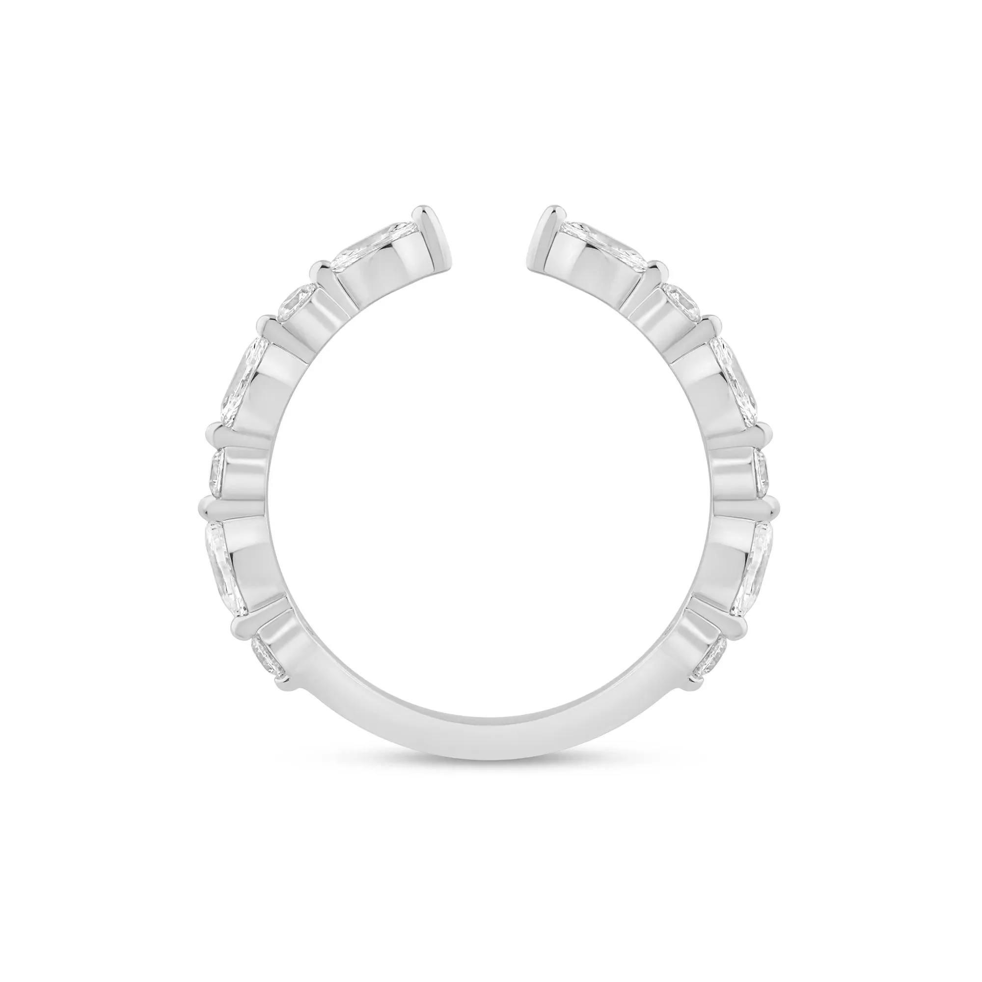 1/2 CT. Tw. Lab Grown Diamond Open Band Ring 14K White Gold Size 8.5 1mm - Image 2