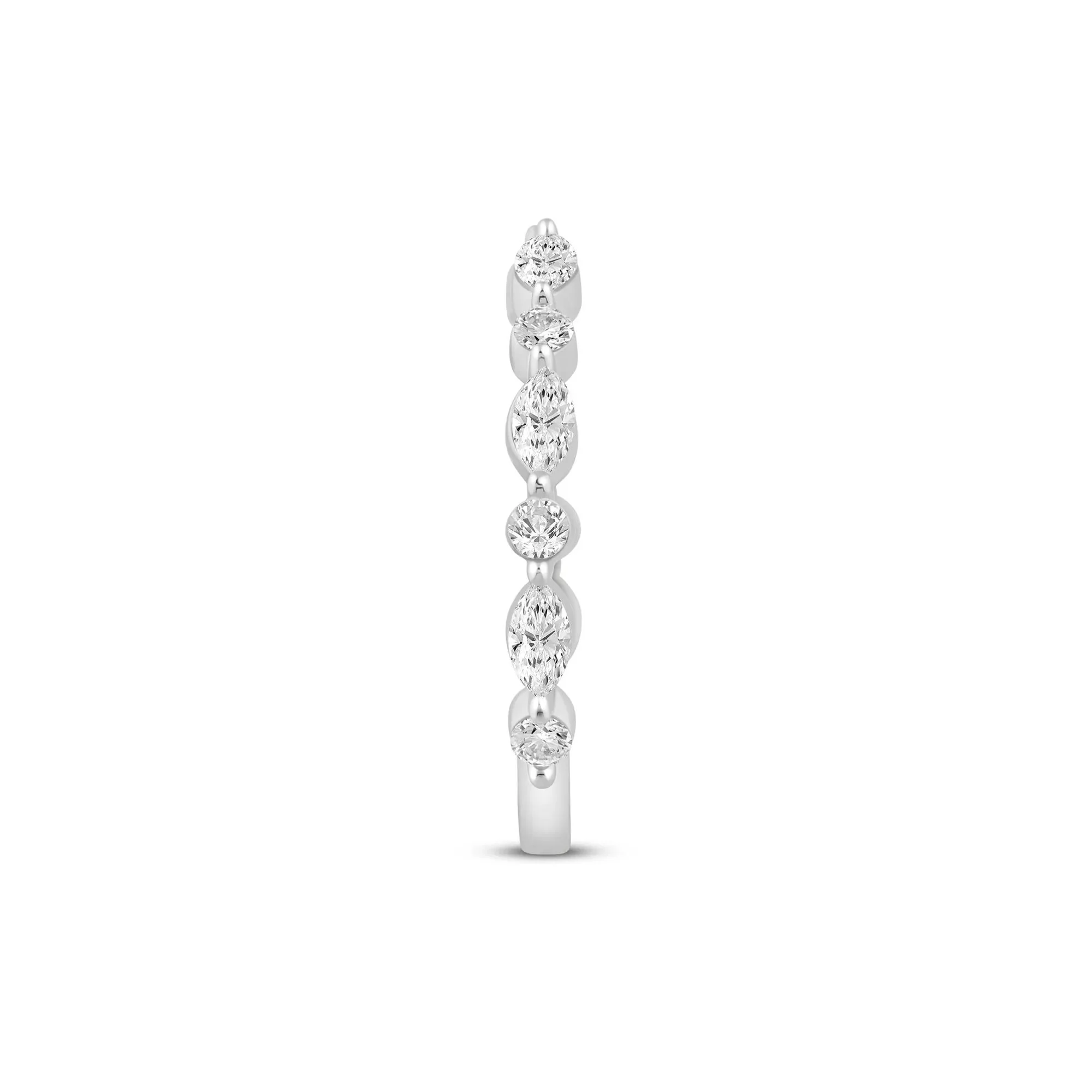 1/2 CT. Tw. Lab Grown Diamond Open Band Ring 14K White Gold Size 9 1mm - Image 3